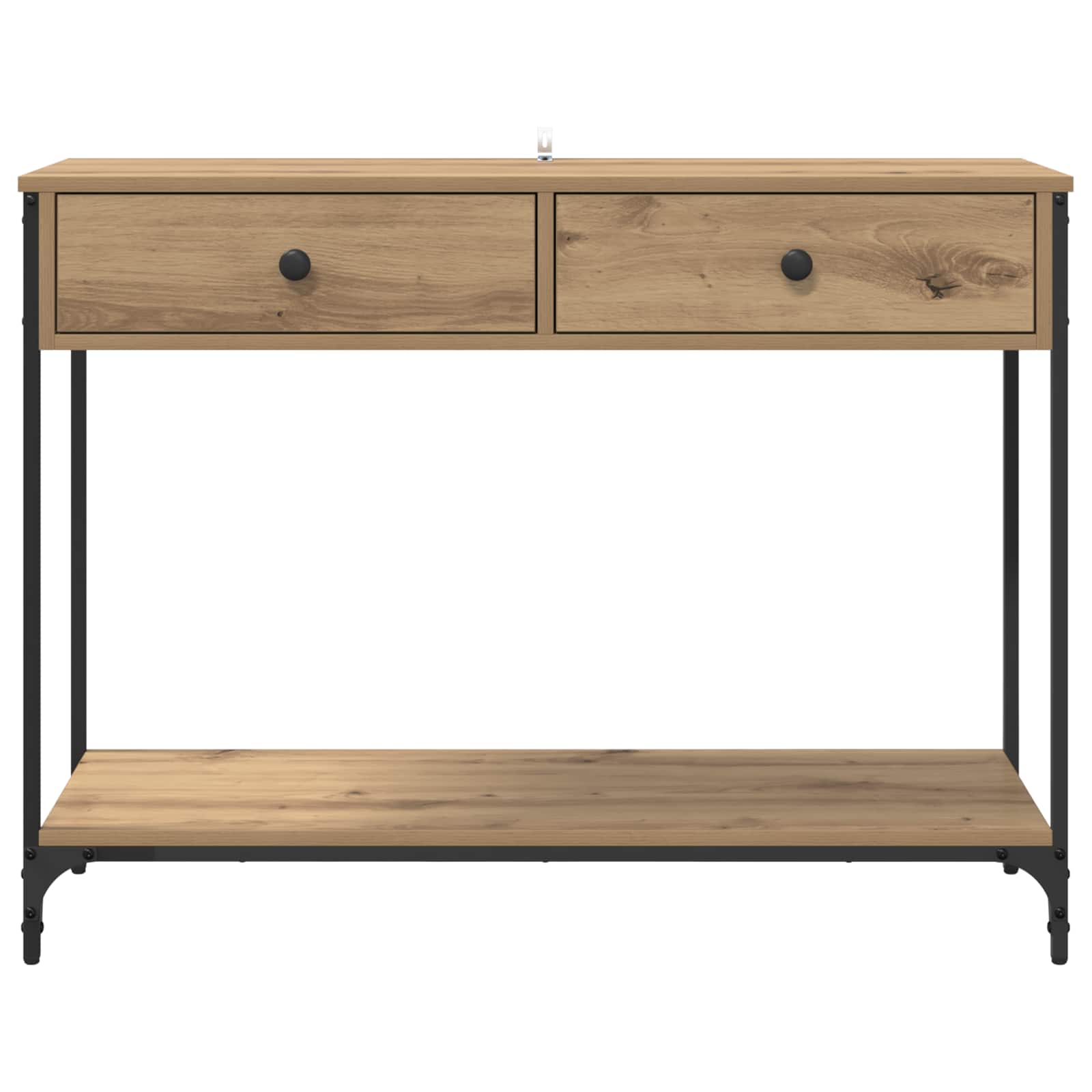 Table console avec tiroir Chêne artisanal 100 x 34,5 x 75 cm - XIOS