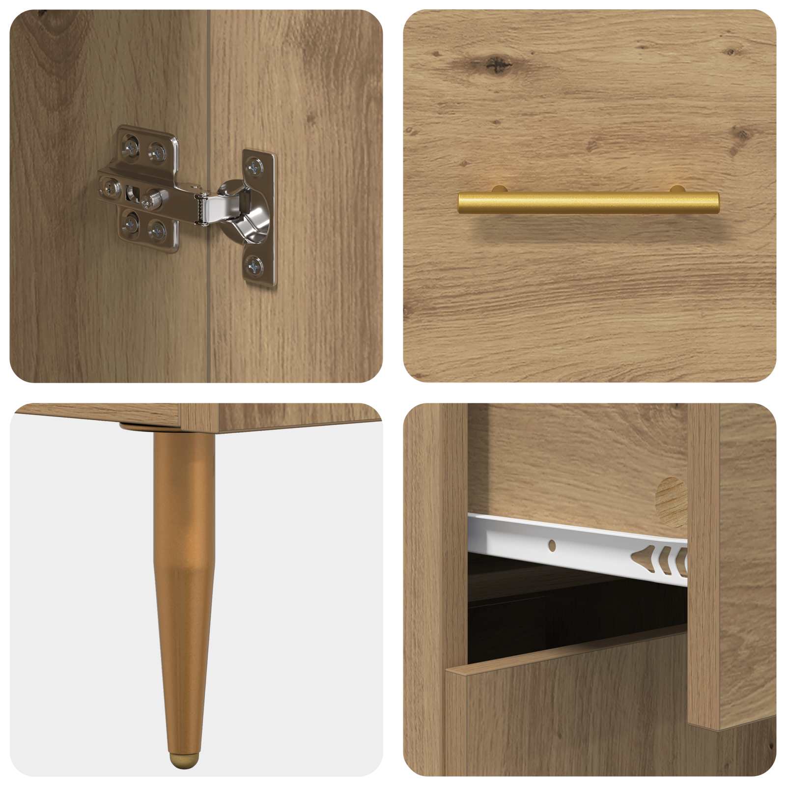 Buffet Chêne artisanal 69,5 x 34 x 90 cm Bois d'ingénierie - XIOS