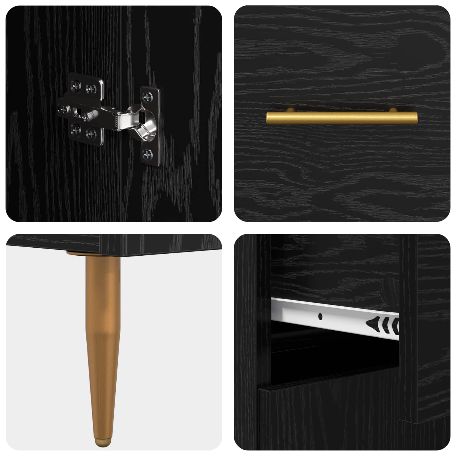Buffet Chêne noir 69,5 x 34 x 90 cm Bois d'ingénierie - XIOS