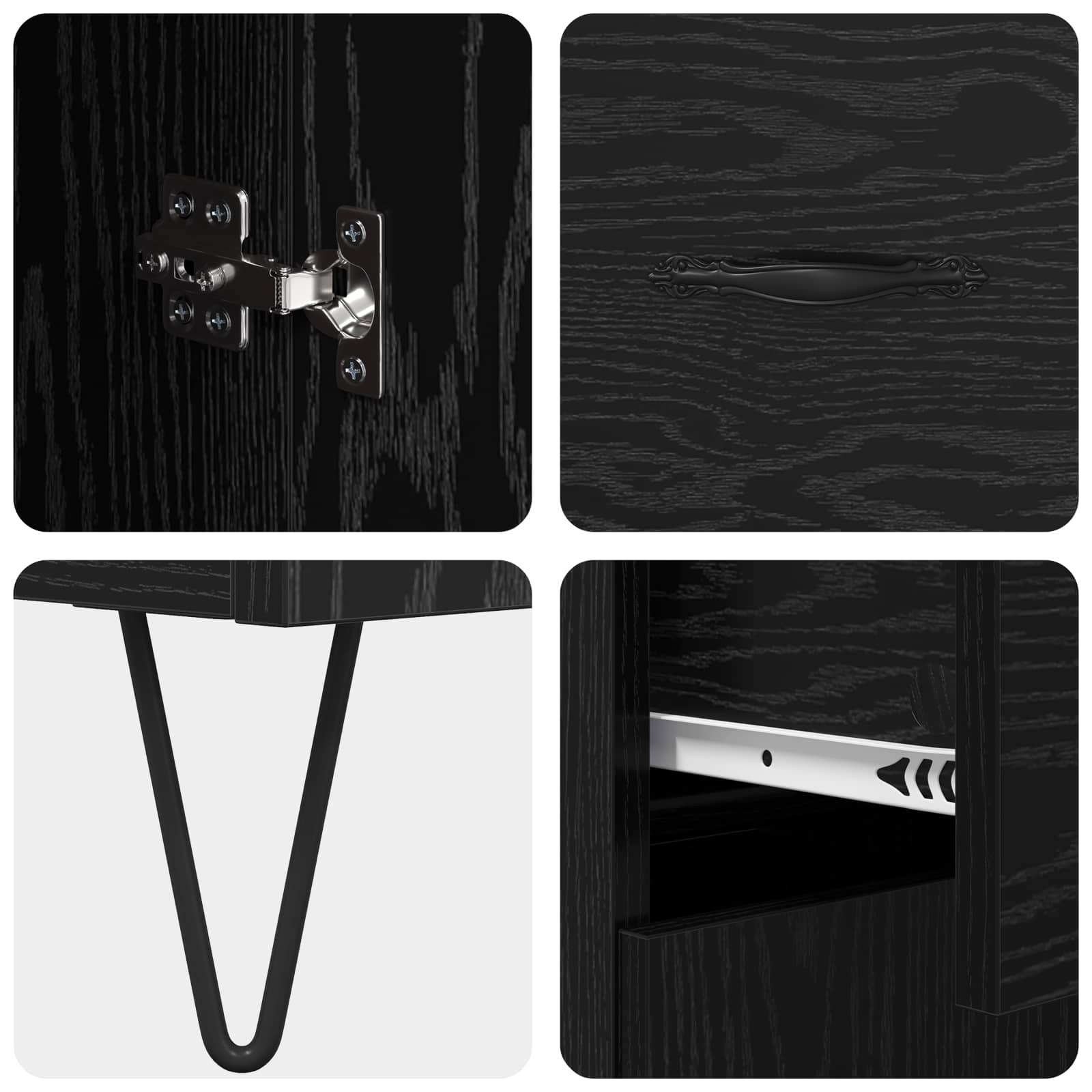 Buffet Chêne noir 69,5 x 34 x 90 cm Bois d'ingénierie - XIOS