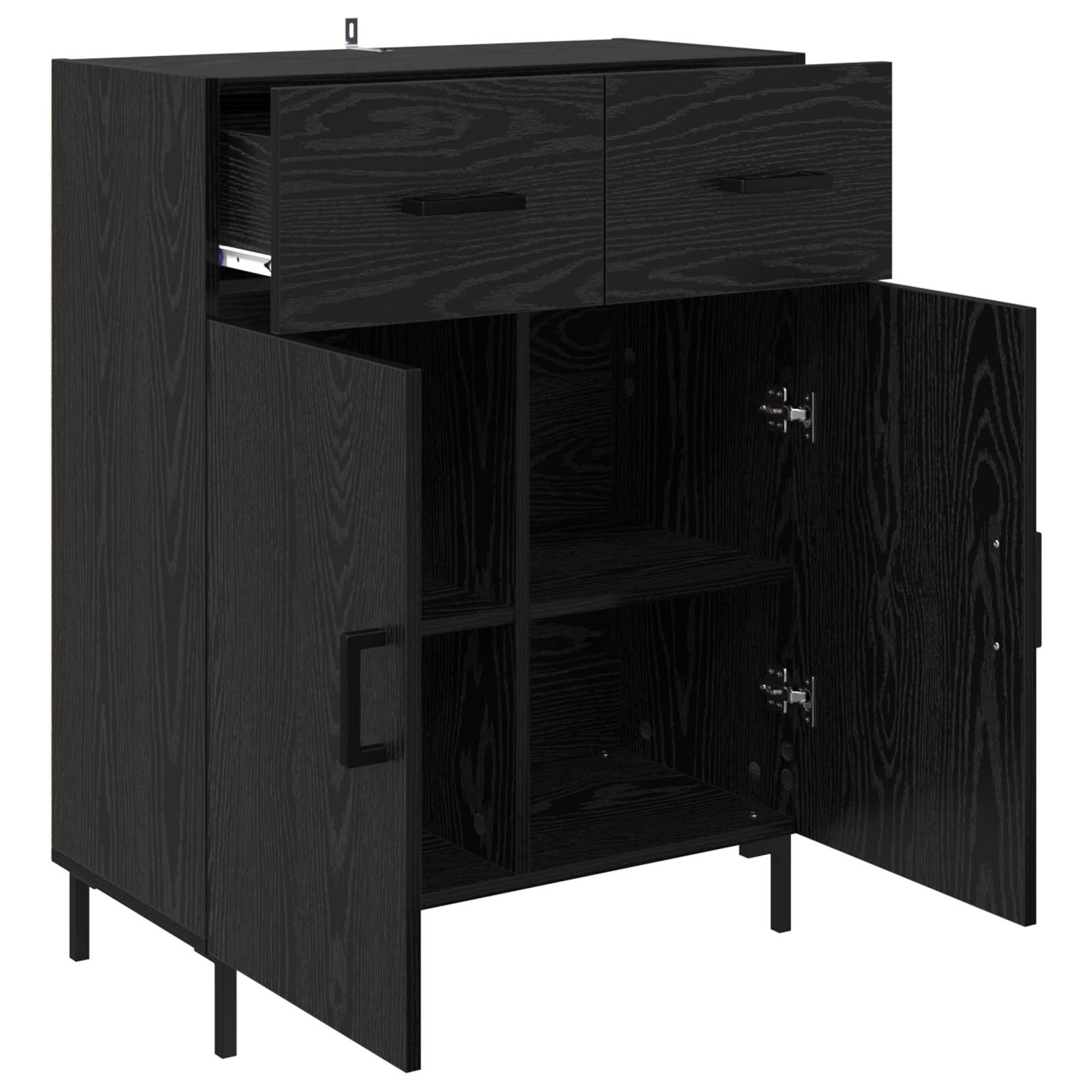 Buffet Chêne noir 69,5 x 34 x 90 cm Bois d'ingénierie - XIOS