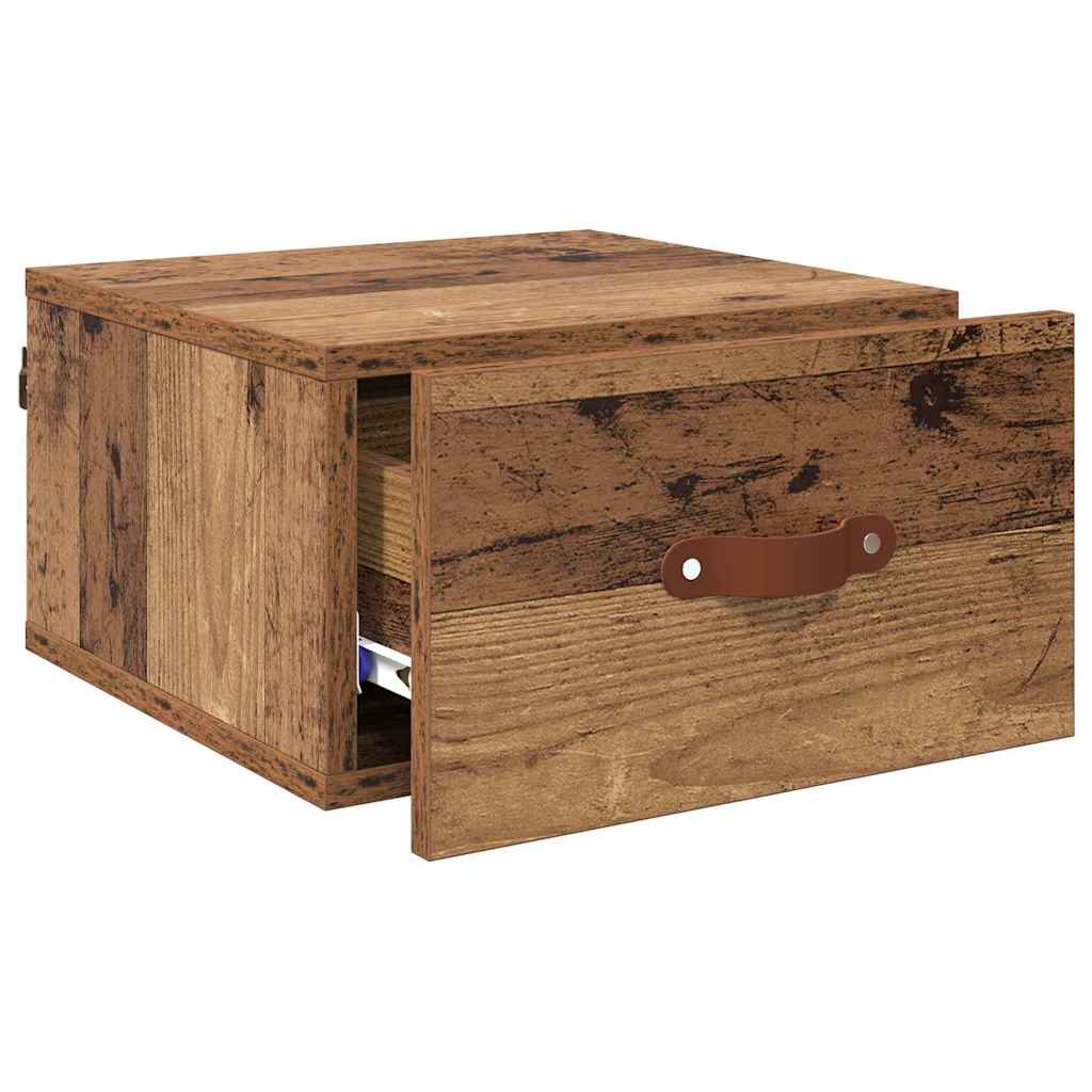 Cabinet de chevet mural Bois Ancien 35 x 35 x 20 cm - XIOS