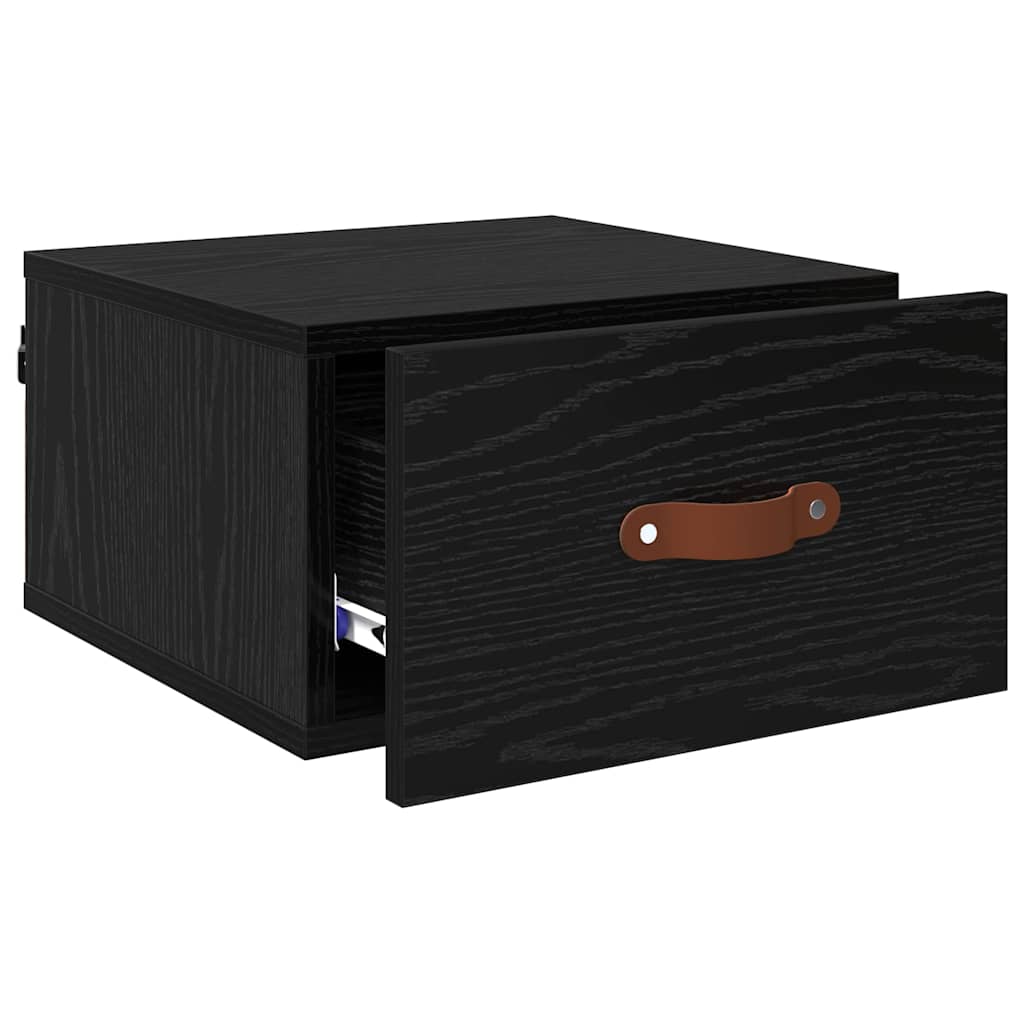 Cabinet de chevet mural Chêne noir 35 x 35 x 20 cm - XIOS