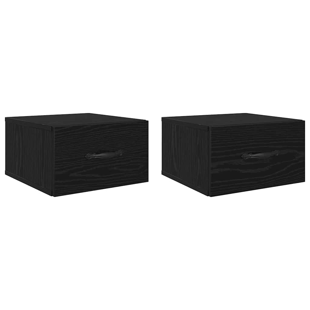 Cabinet de chevet avec tiroir 2 pcs Chêne noir 35 x 35 x 20 cm