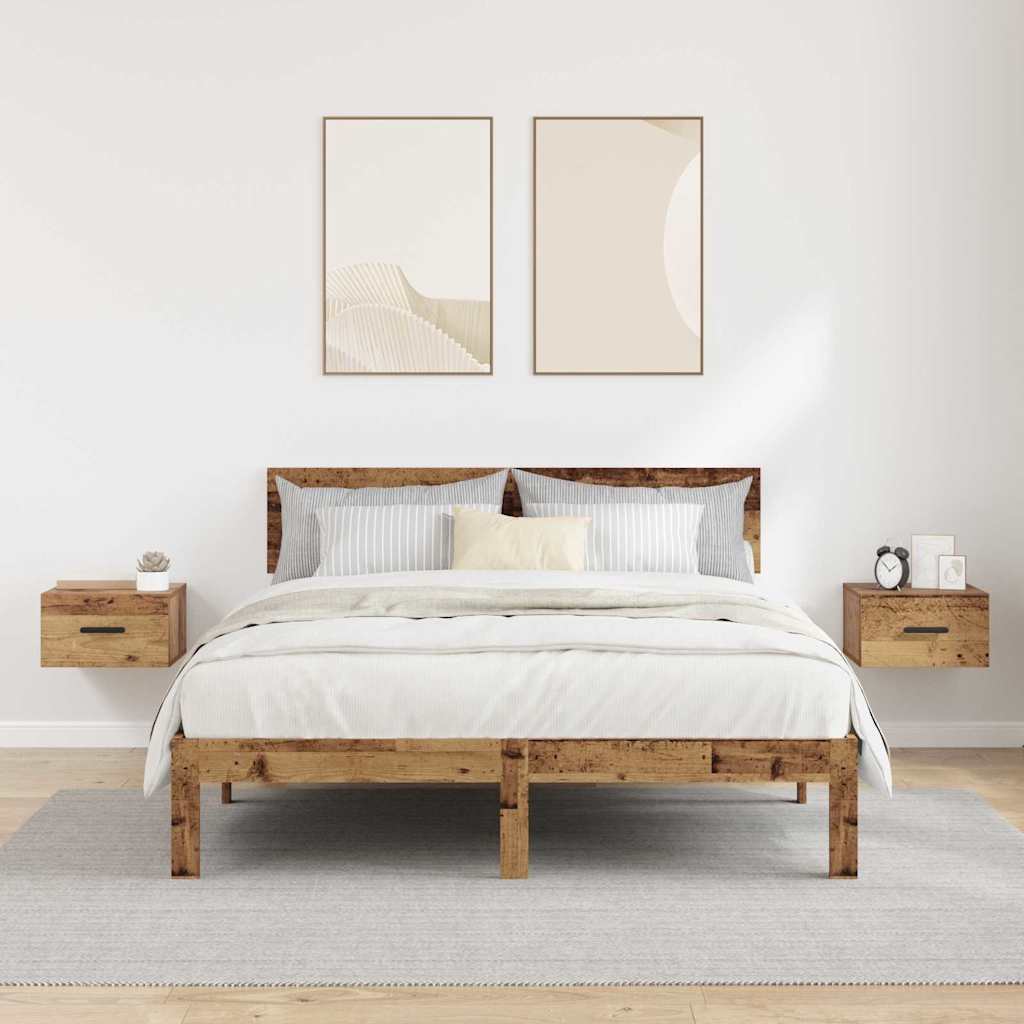 Cabinet de chevet 2 pcs Bois ancien 35 x 35 x 20 cm - XIOS