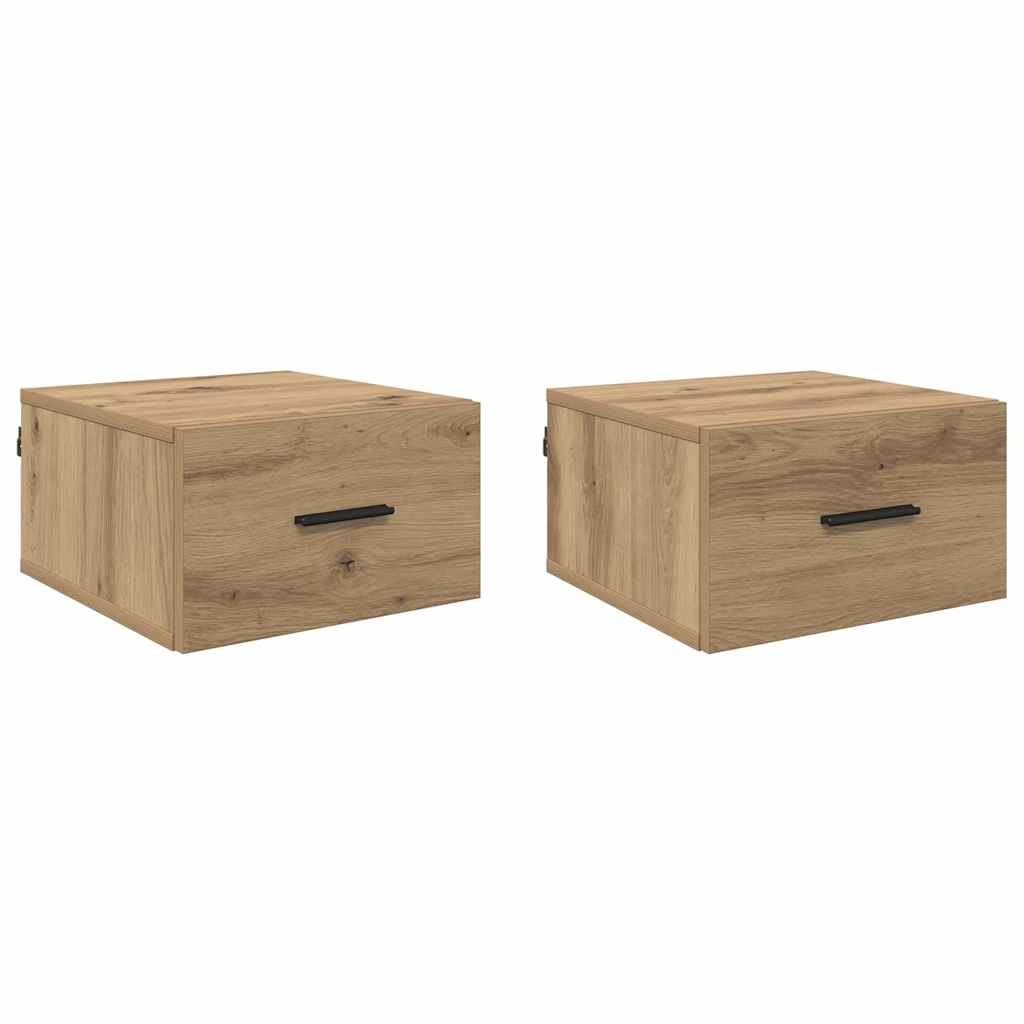 Cabinet de chevet 2 pcs chêne artisanal 35 x 35 x 20 cm - XIOS