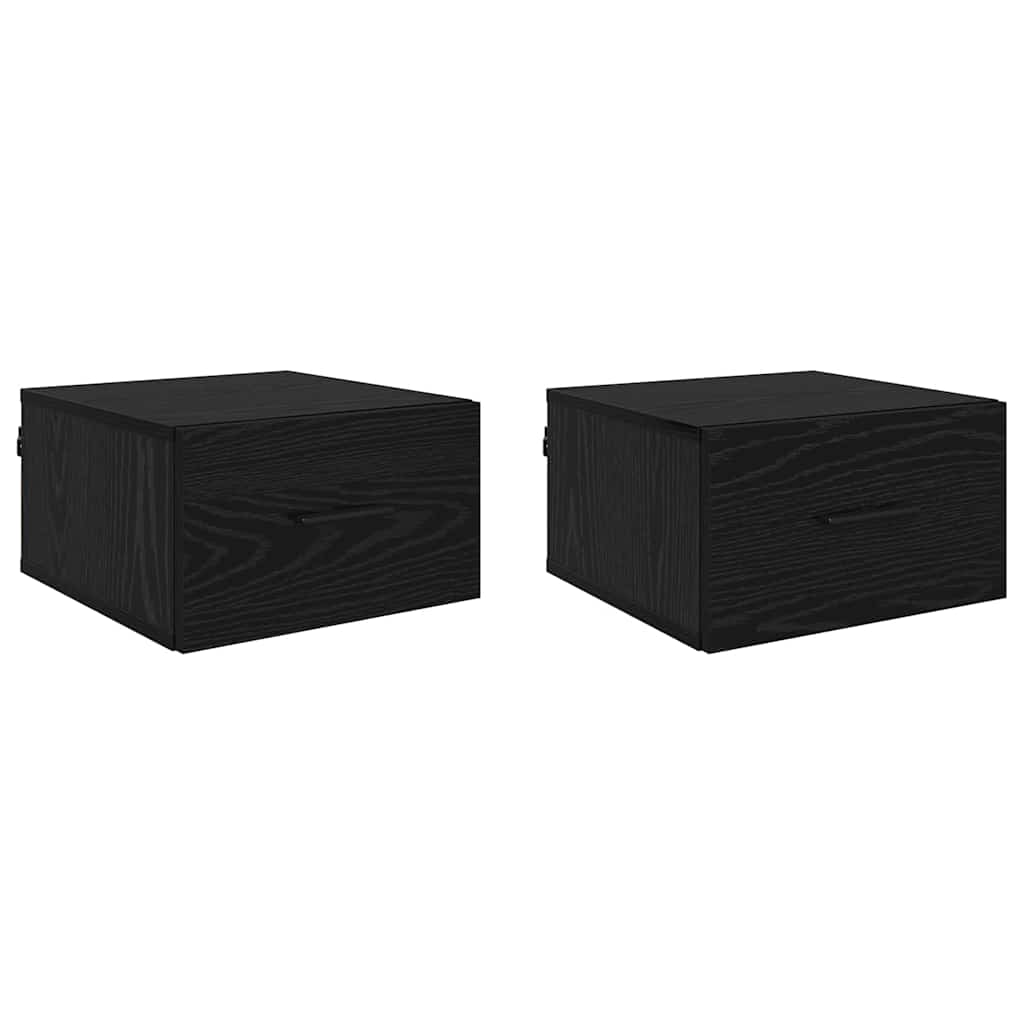 Cabinet de chevet avec tiroir 2 pcs Chêne noir 35 x 35 x 20 cm - XIOS