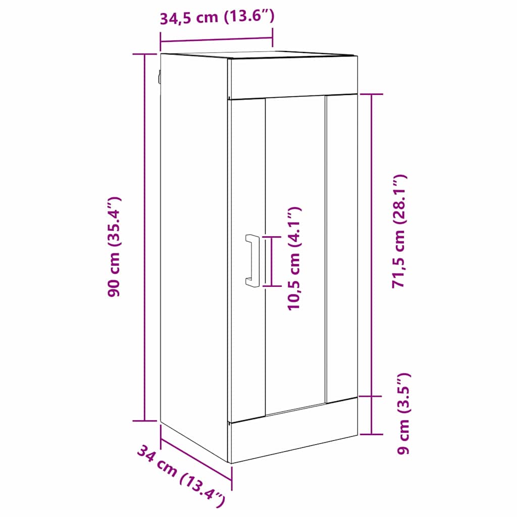 Meuble mural Bois Ancien 34,5 x 34 x 90 cm Bois d'ingénierie - XIOS