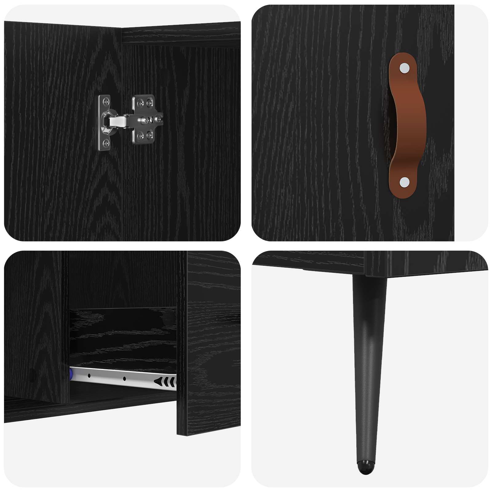 Buffet Chêne noir 100 x 36 x 60 cm Bois d'ingénierie - XIOS