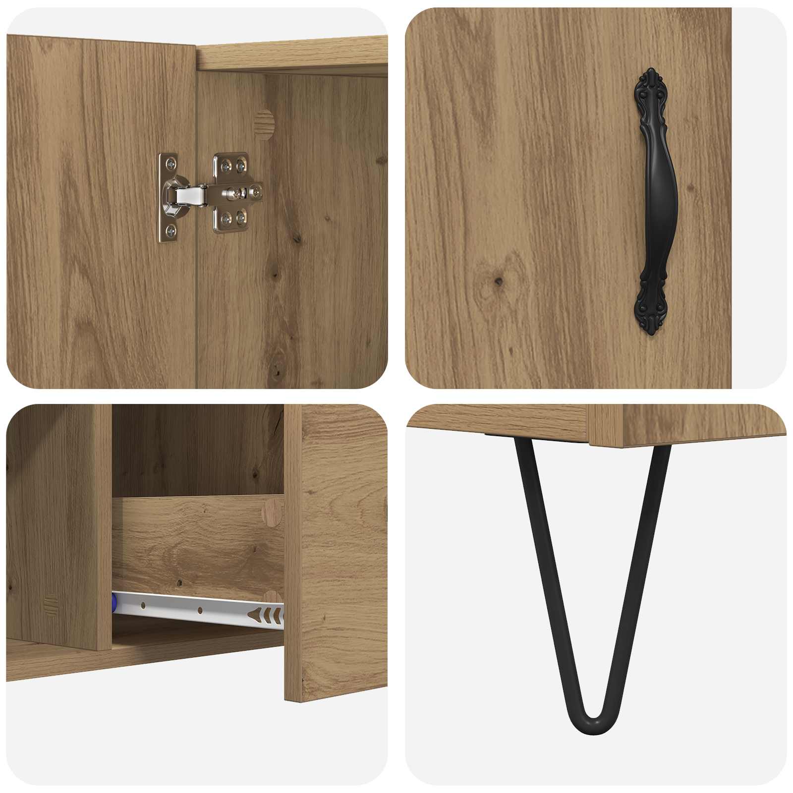 Buffet Chêne artisanal 100 x 36 x 60 cm Bois d'ingénierie - XIOS