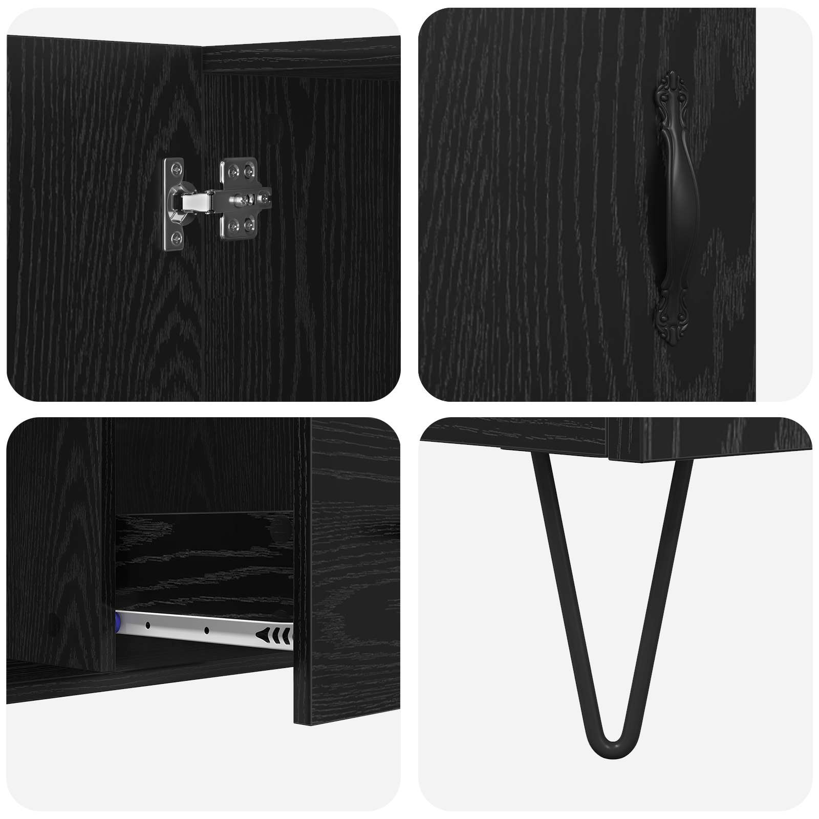Buffet Chêne noir 100 x 36 x 60 cm Bois d'ingénierie - XIOS
