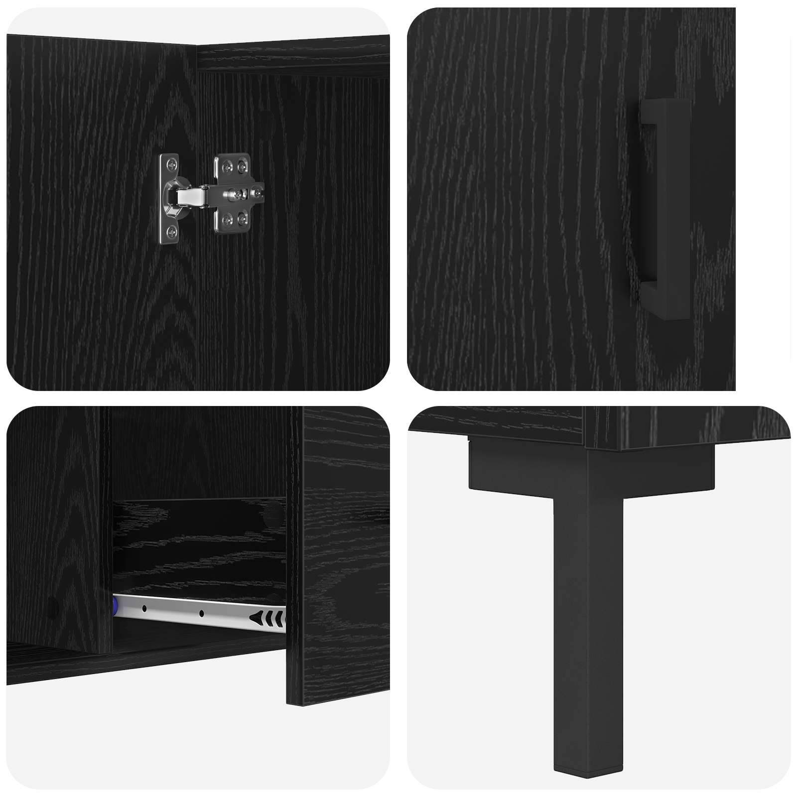 Buffet Chêne noir 100 x 36 x 60 cm Bois d'ingénierie - XIOS