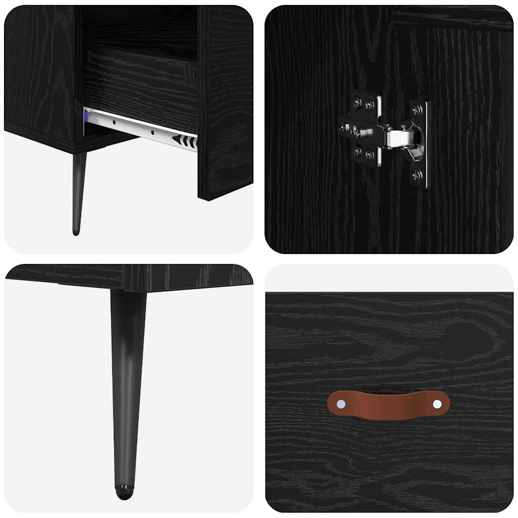 Haut Armoire avec tiroir Chêne noir 69,5 x 31 x 115 cm - XIOS