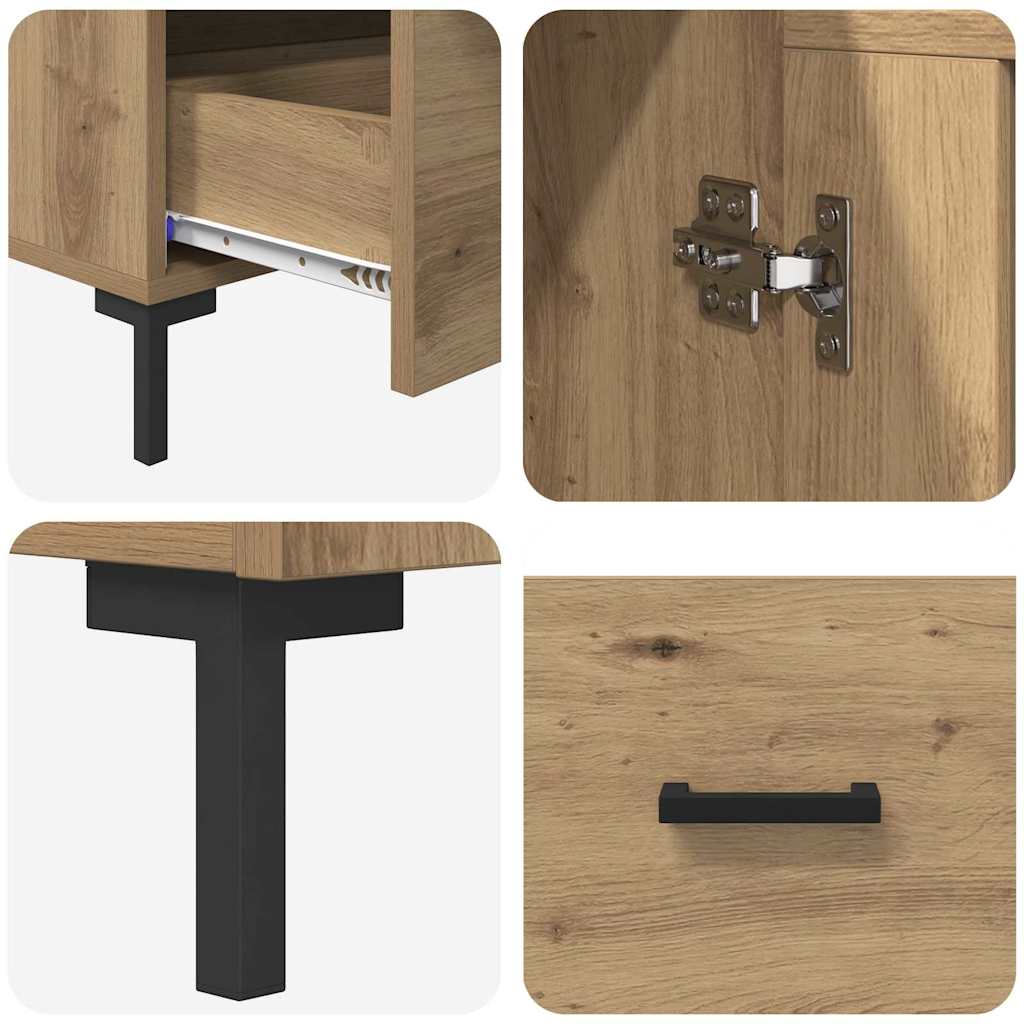 Haut Armoire avec tiroir Chêne artisanal 69,5 x 31 x 115 cm - XIOS