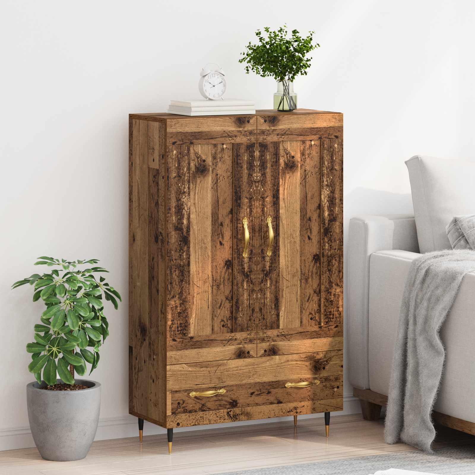 Haut Armoire Bois Ancien 69,5 x 31 x 115 cm Bois d'ingénierie - XIOS