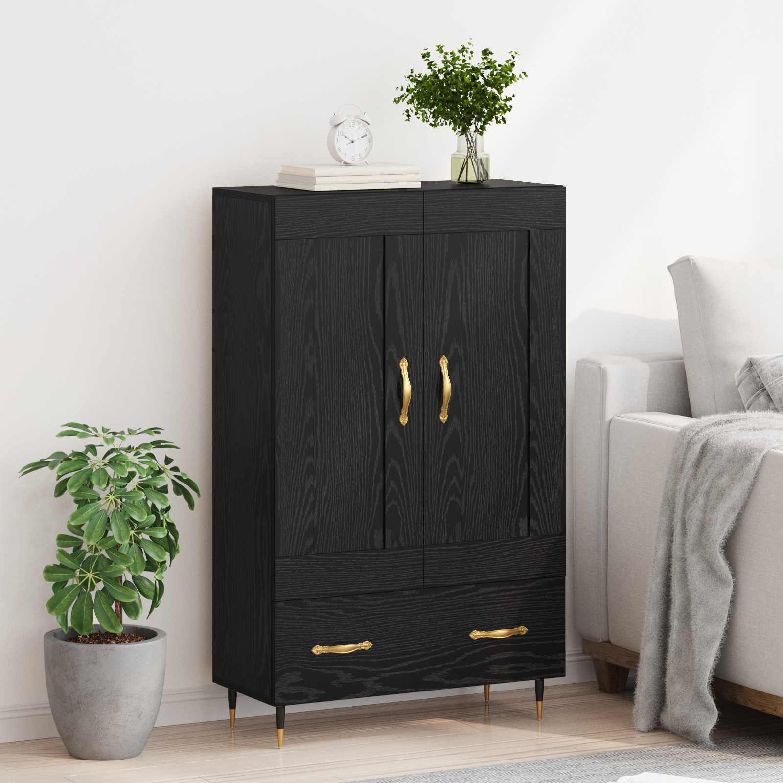 Haut Armoire Chêne noir 69,5 x 31 x 115 cm Bois d'ingénierie - XIOS
