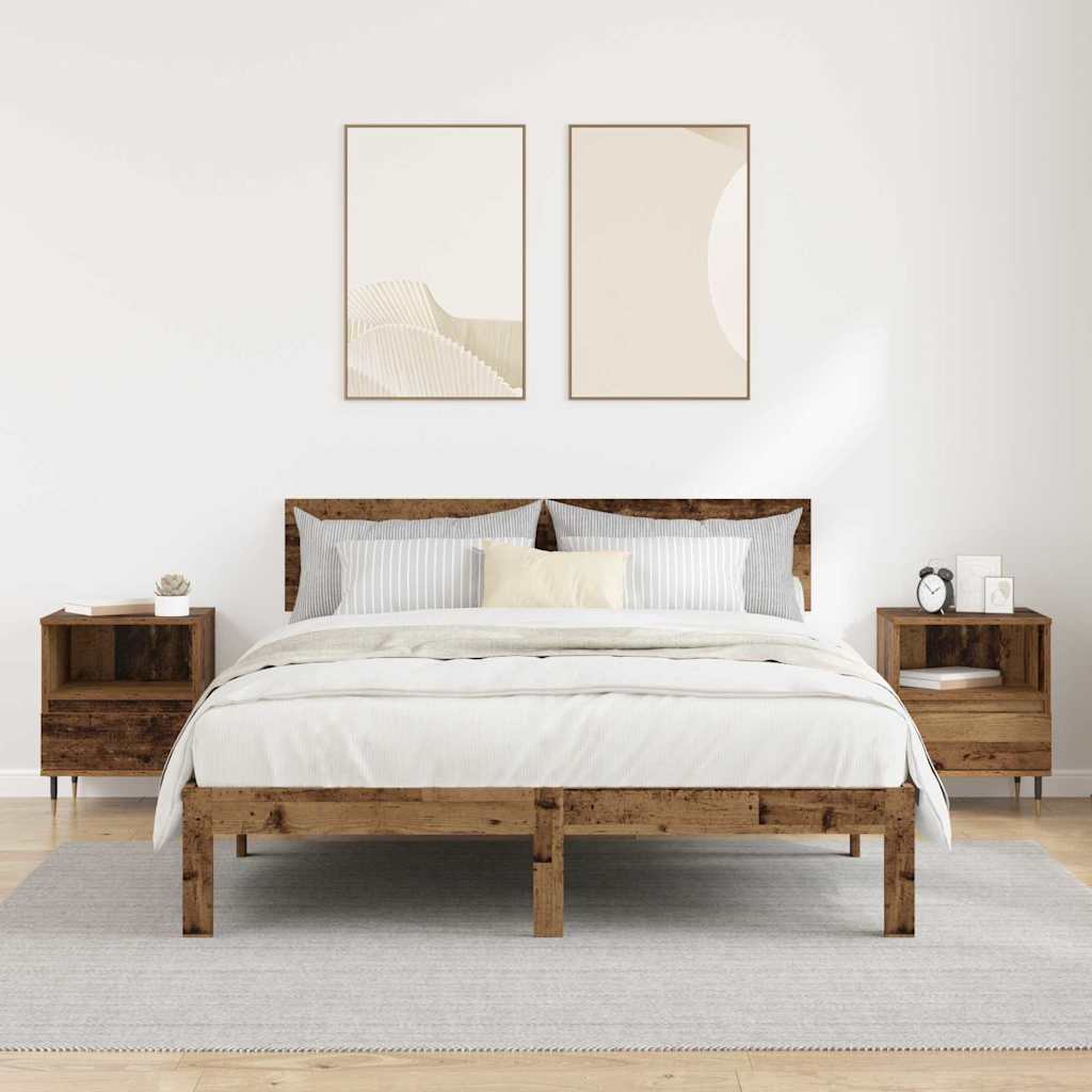 Cabinet de chevet avec tiroir 2 pcs Bois ancien 40 x 35 x 50 cm - XIOS