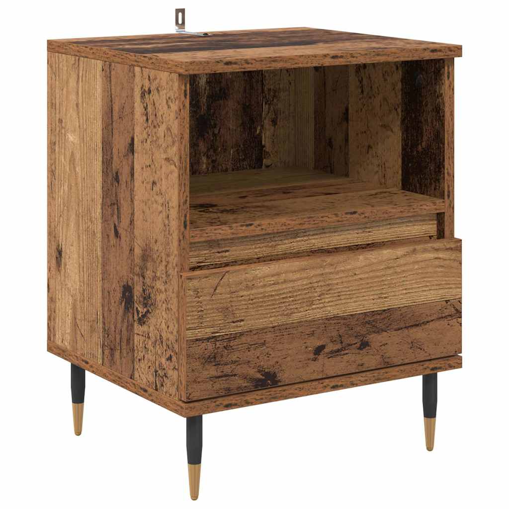 Cabinet de chevet avec tiroir 2 pcs Bois ancien 40 x 35 x 50 cm - XIOS