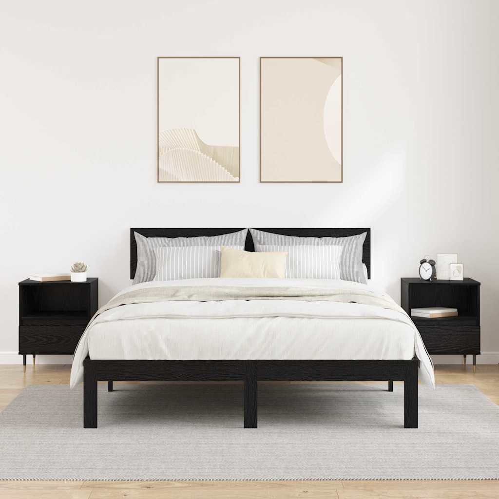 Cabinet de chevet avec tiroir 2 pcs Chêne noir 40 x 35 x 50 cm - XIOS