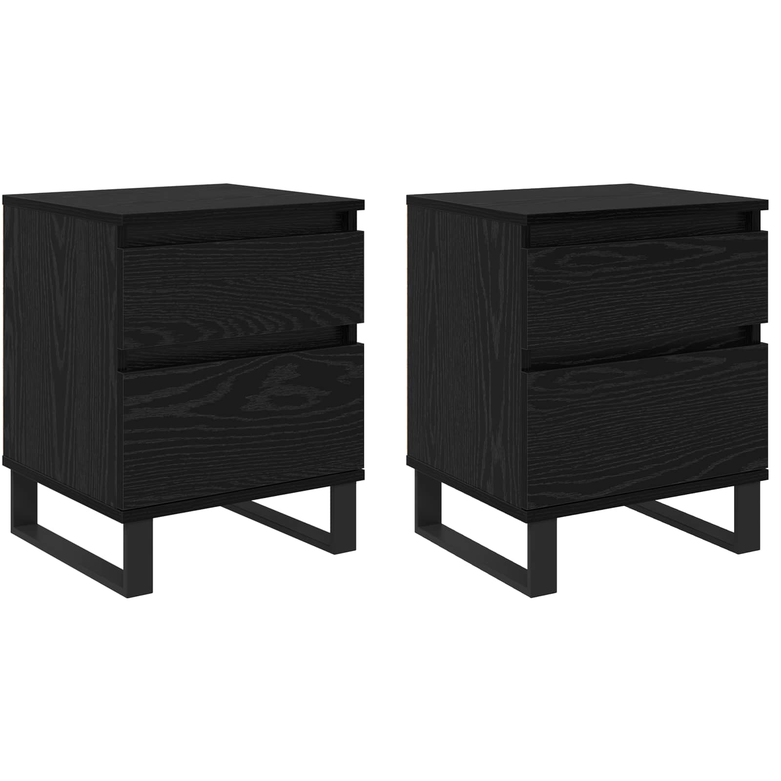 Cabinet de chevet avec tiroir 2 pcs Chêne noir 40 x 35 x 50 cm - XIOS