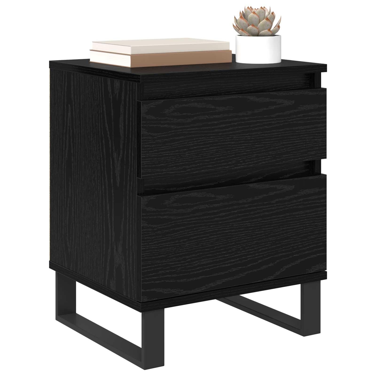 Cabinet de chevet avec tiroir 2 pcs Chêne noir 40 x 35 x 50 cm - XIOS