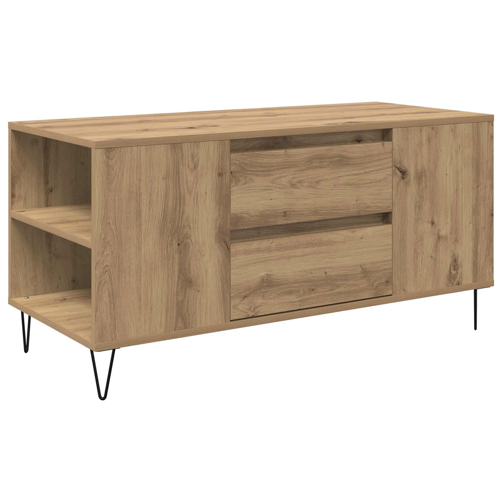 Table basse avec tiroir Chêne artisanal 102 x 44,5 x 50 cm - XIOS