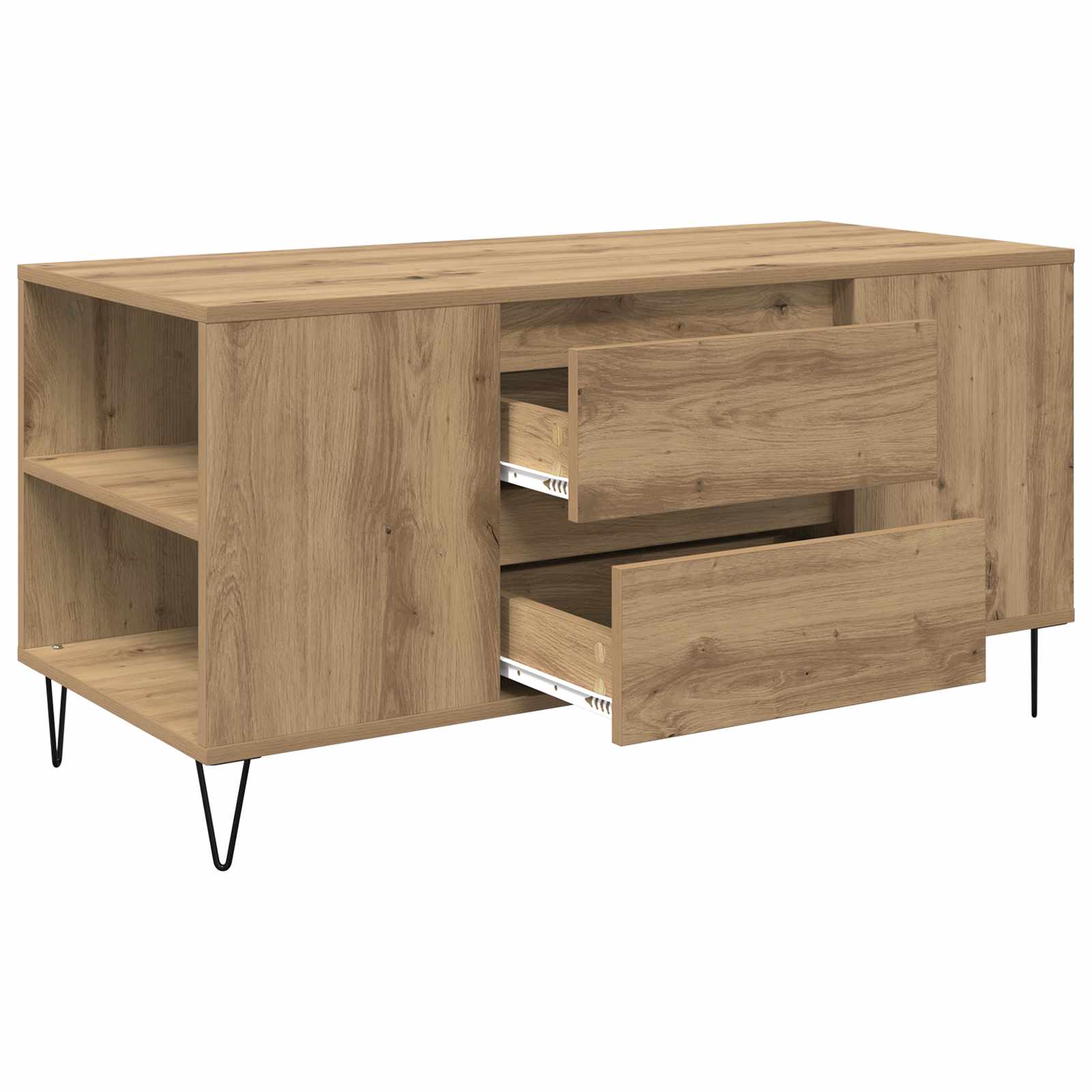 Table basse avec tiroir Chêne artisanal 102 x 44,5 x 50 cm - XIOS
