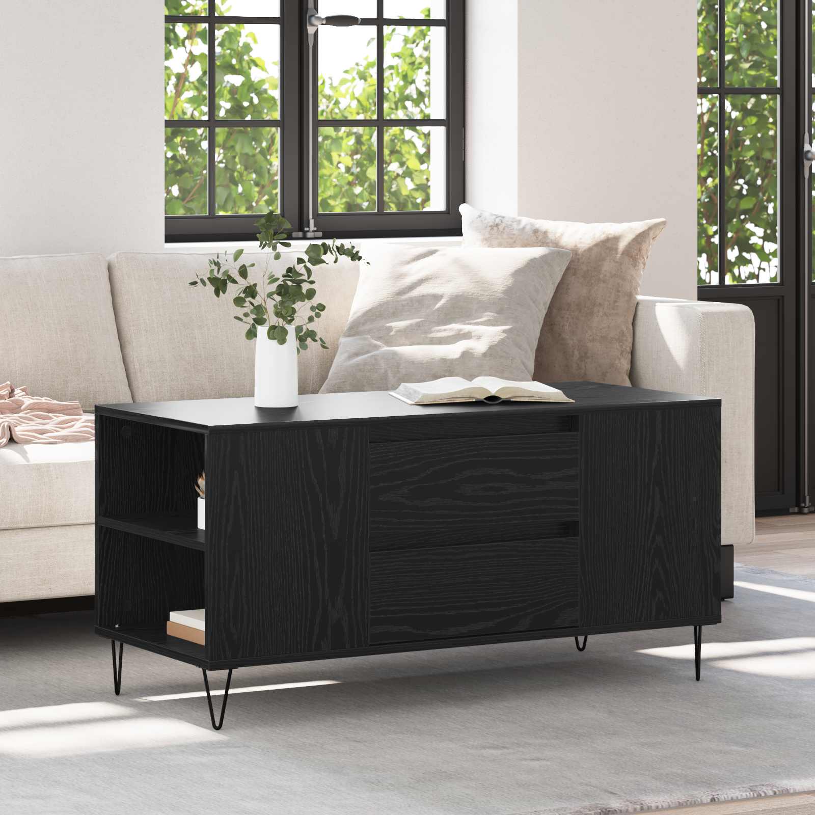Table basse Chêne noir 102 x 44,5 x 50 cm Bois d'ingénierie - XIOS
