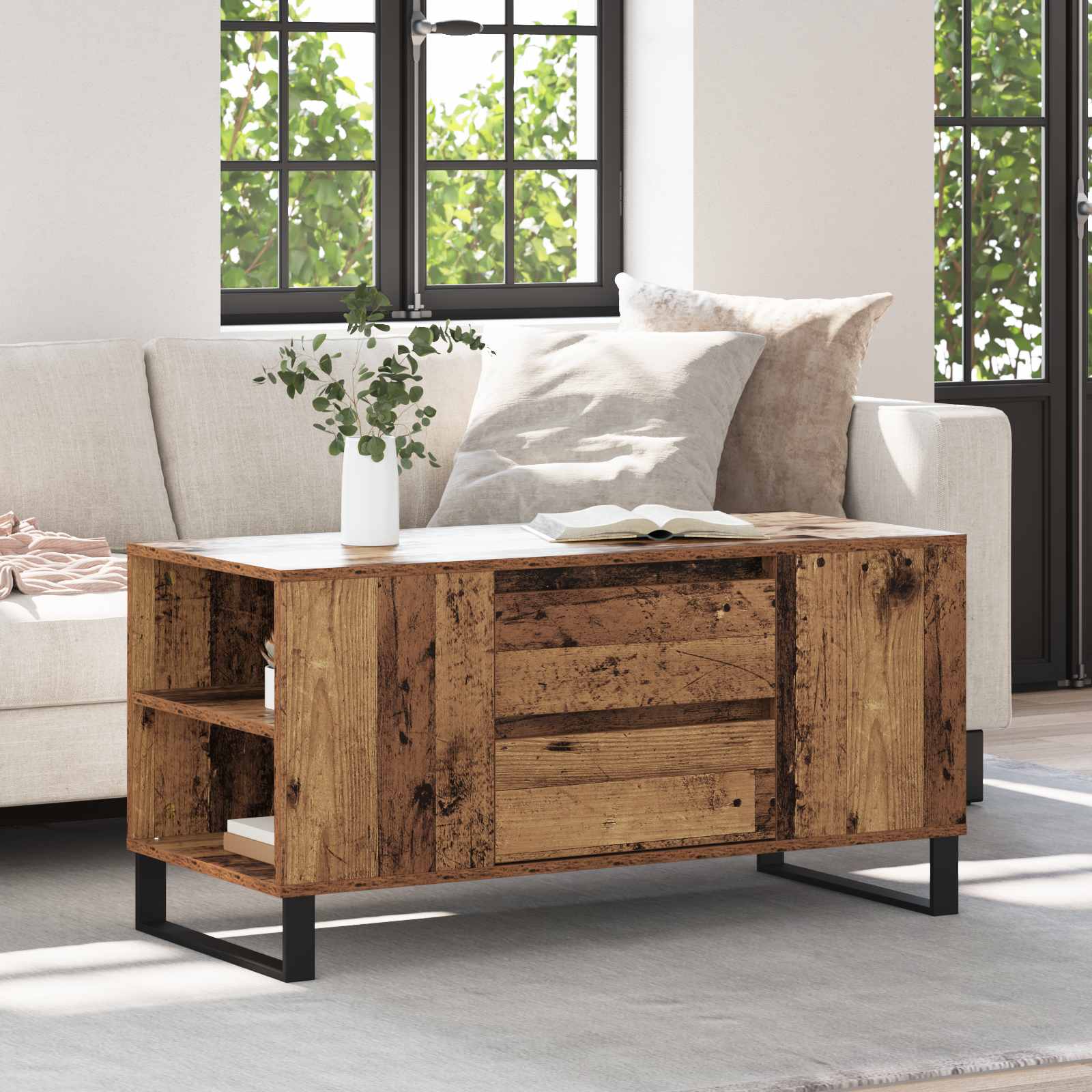 Table basse Bois Ancien 102 x 44,5 x 50 cm Bois d'ingénierie - XIOS
