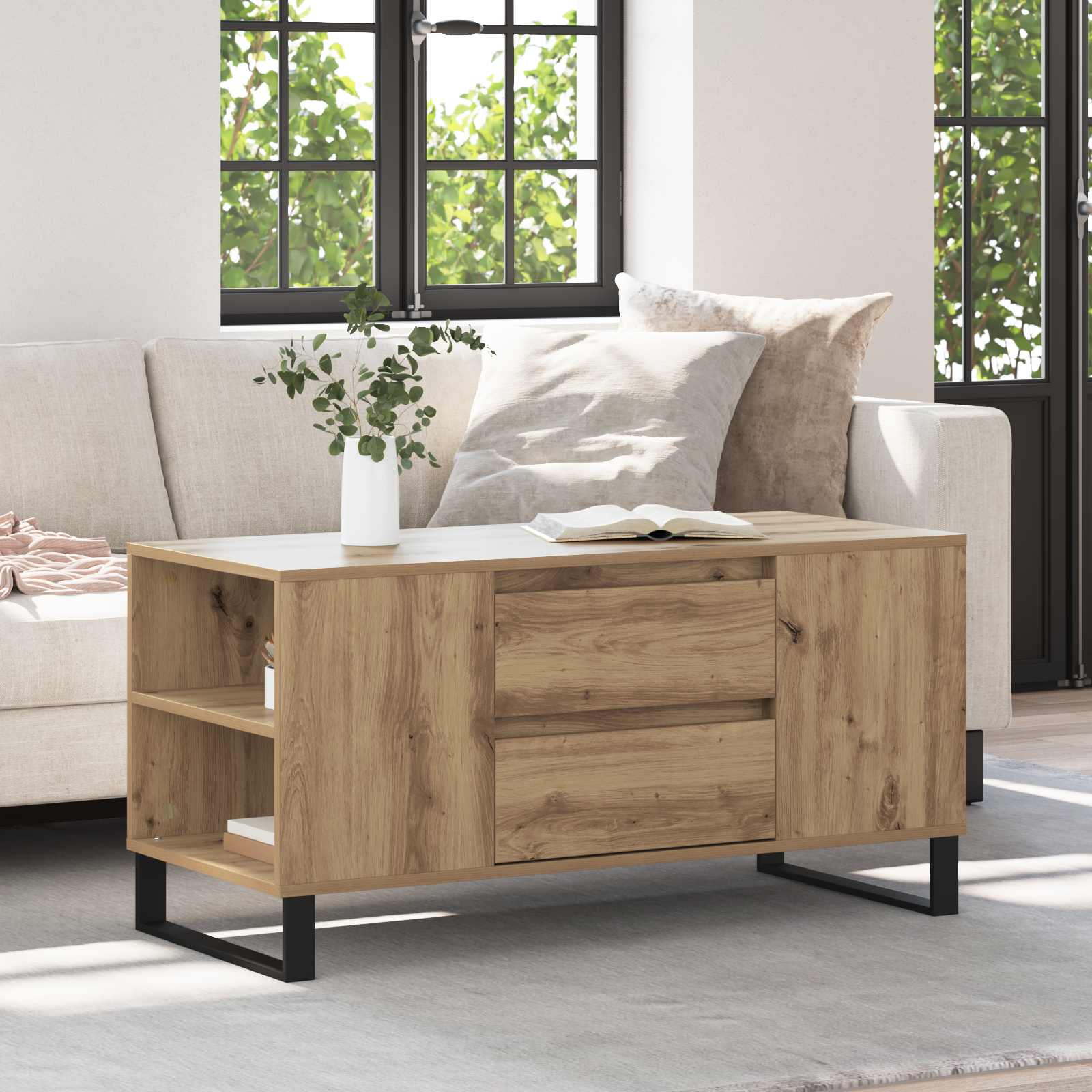 Table basse Chêne artisanal 102 x 44,5 x 50 cm - XIOS