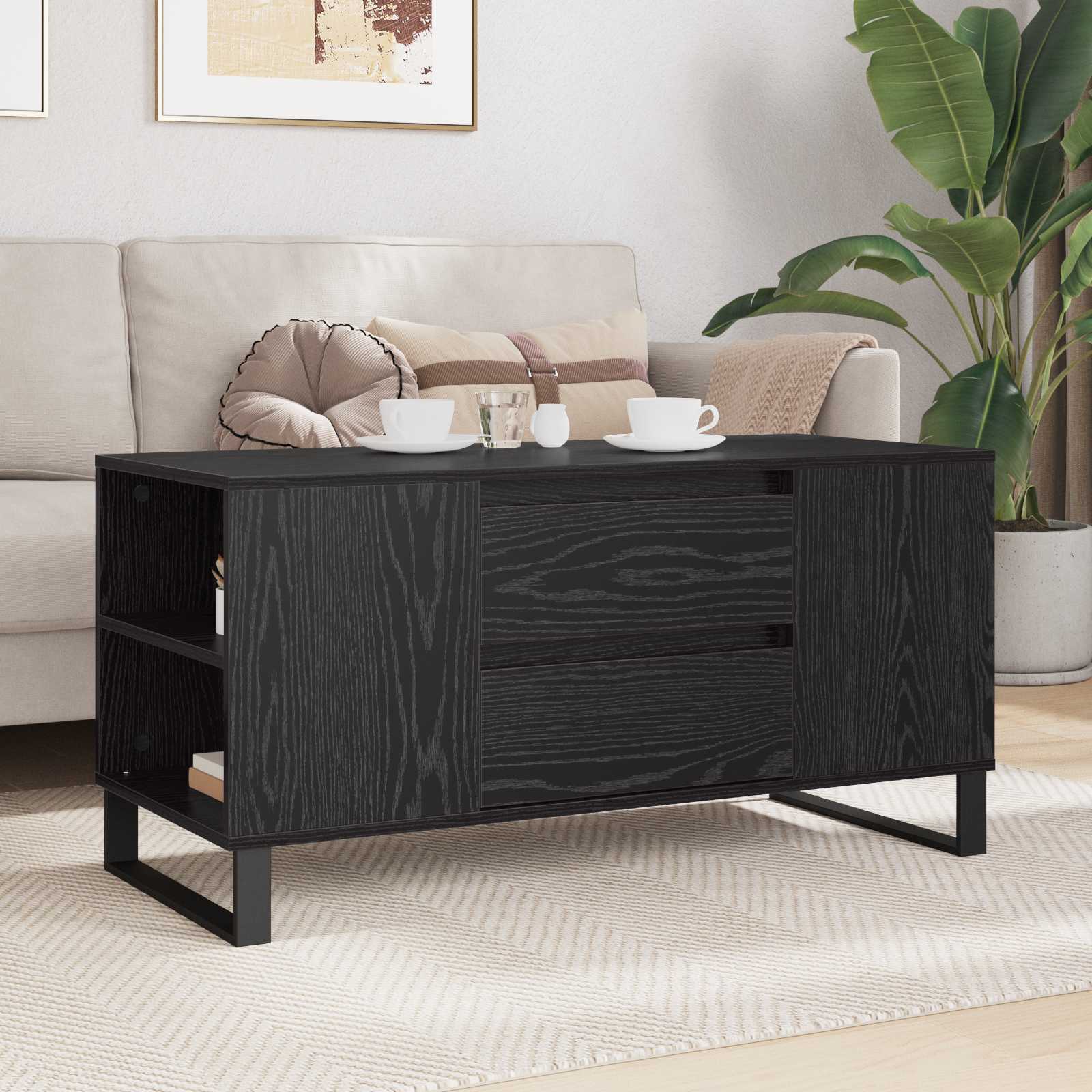Table basse Chêne noir 102 x 44,5 x 50 cm Bois d'ingénierie - XIOS