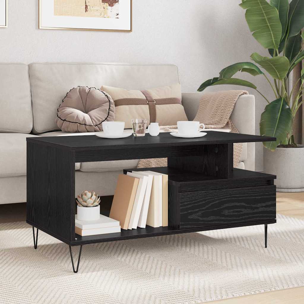 Table basse Chêne noir 90 x 49 x 45 cm Bois d'ingénierie - XIOS