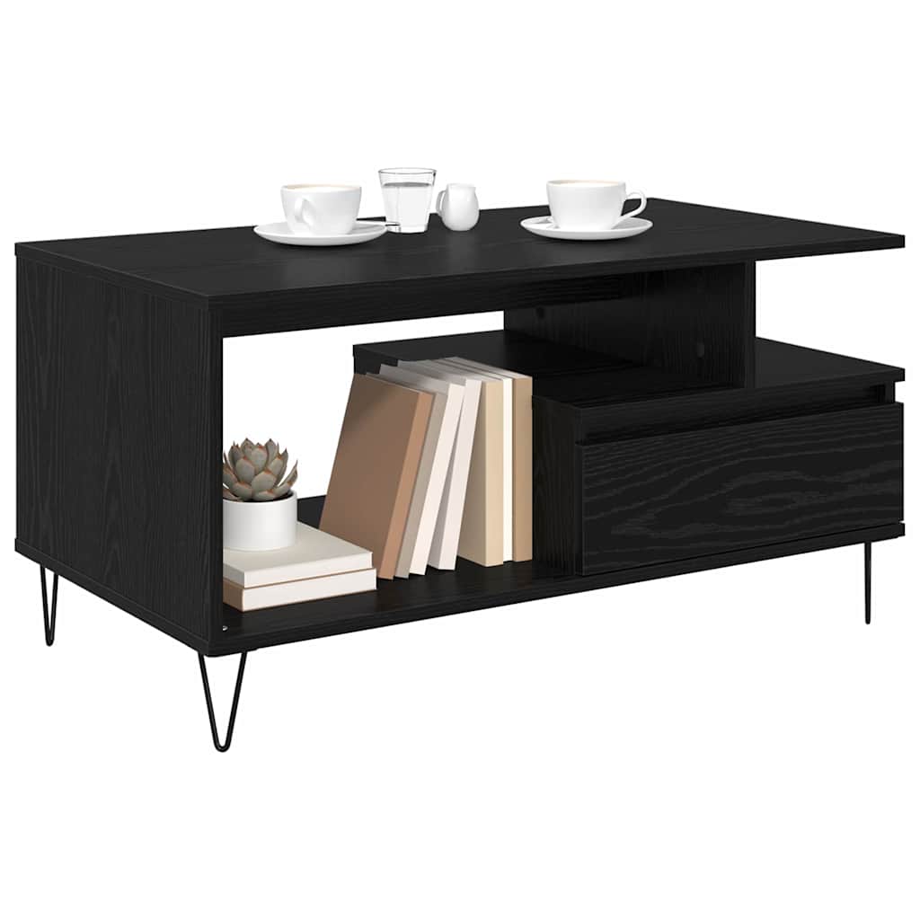 Table basse Chêne noir 90 x 49 x 45 cm Bois d'ingénierie - XIOS