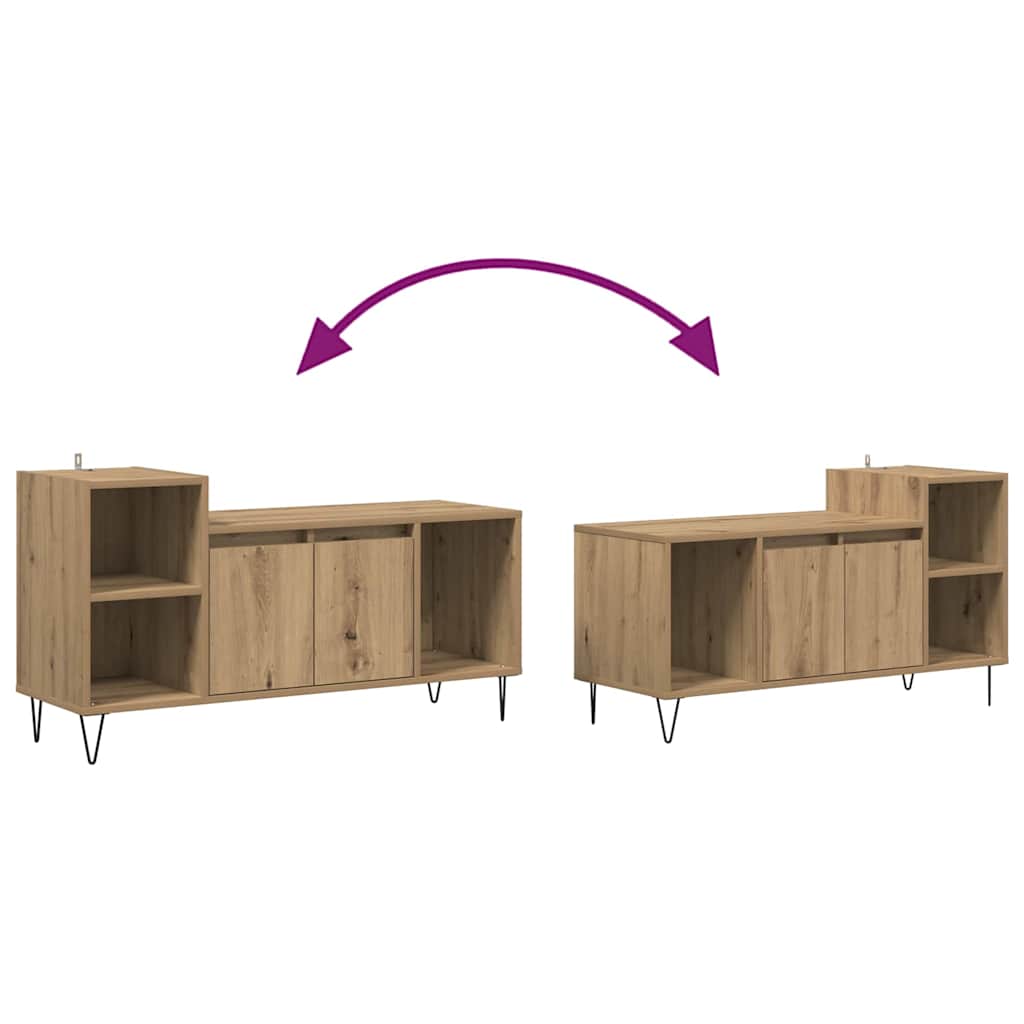 Meuble TV Chêne artisanal 100 x 35 x 55 cm Bois d'ingénierie - XIOS