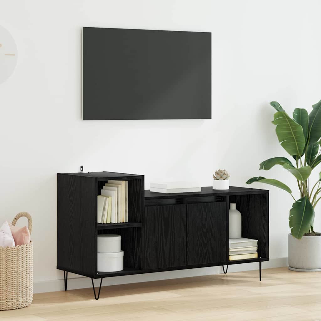 Meuble TV Chêne noir 100 x 35 x 55 cm Bois d'ingénierie - XIOS