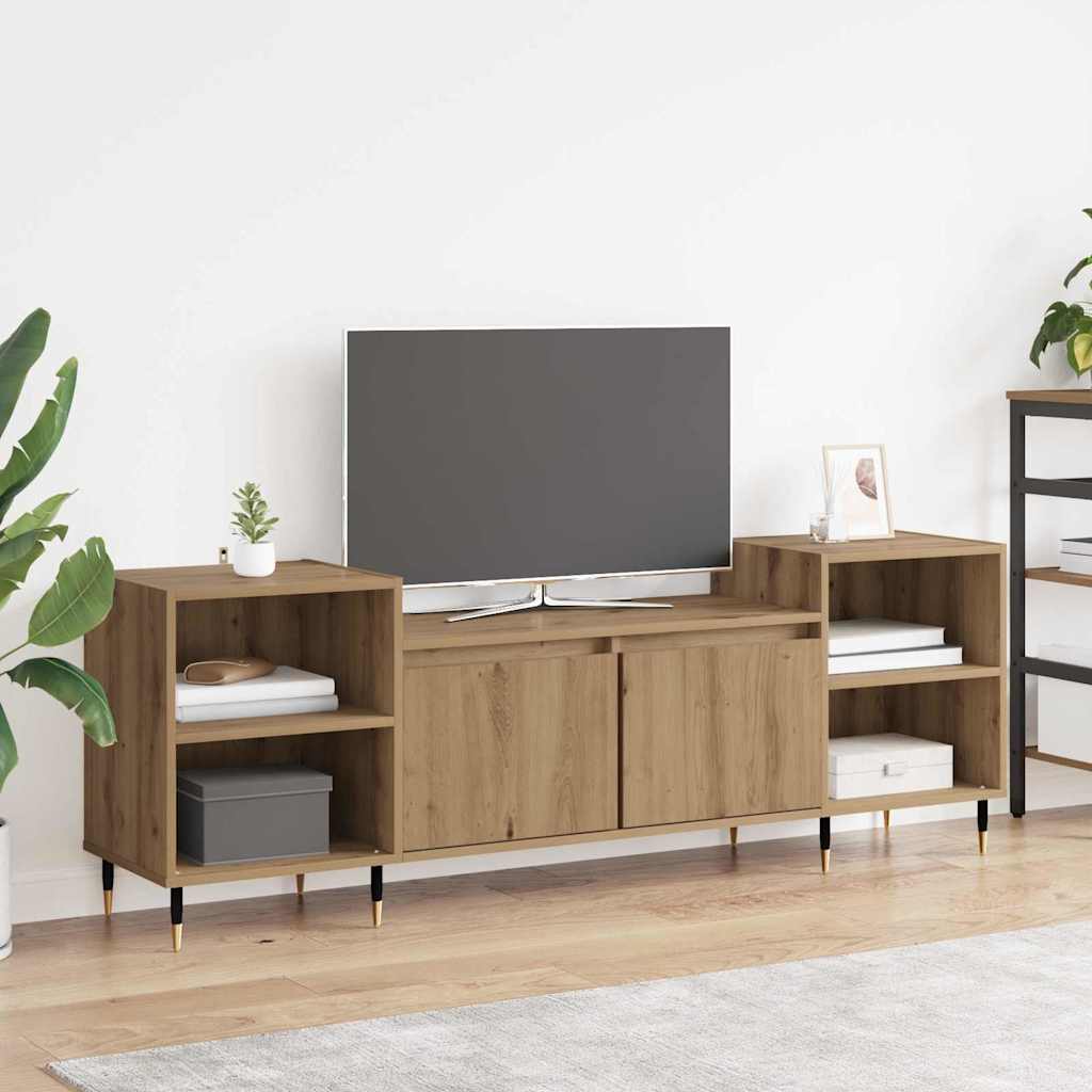 Meuble TV Chêne artisanal 160 x 35 x 55 cm Bois d'ingénierie - XIOS
