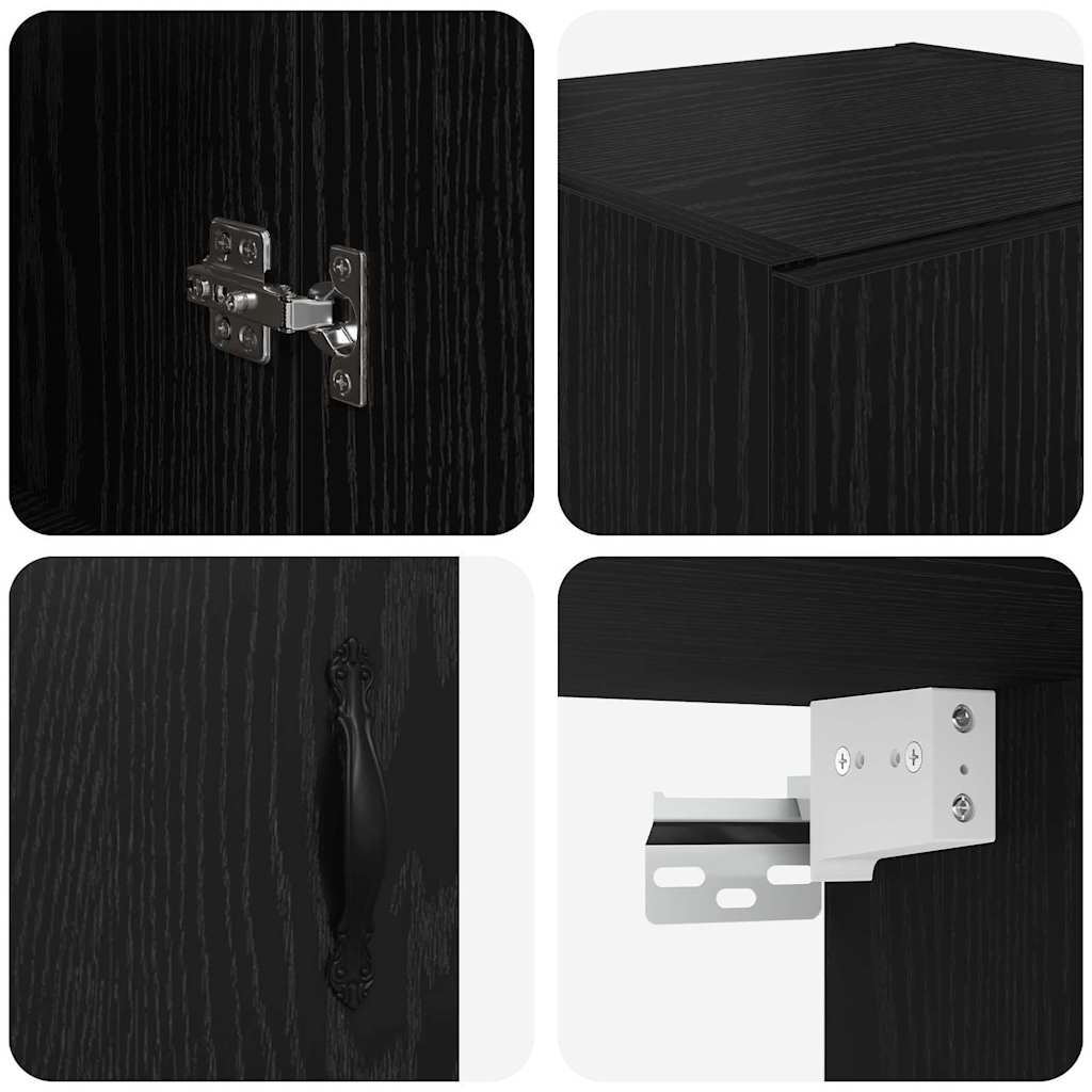 Meuble mural Chêne noir 34,5 x 34 x 90 cm Bois d'ingénierie - XIOS