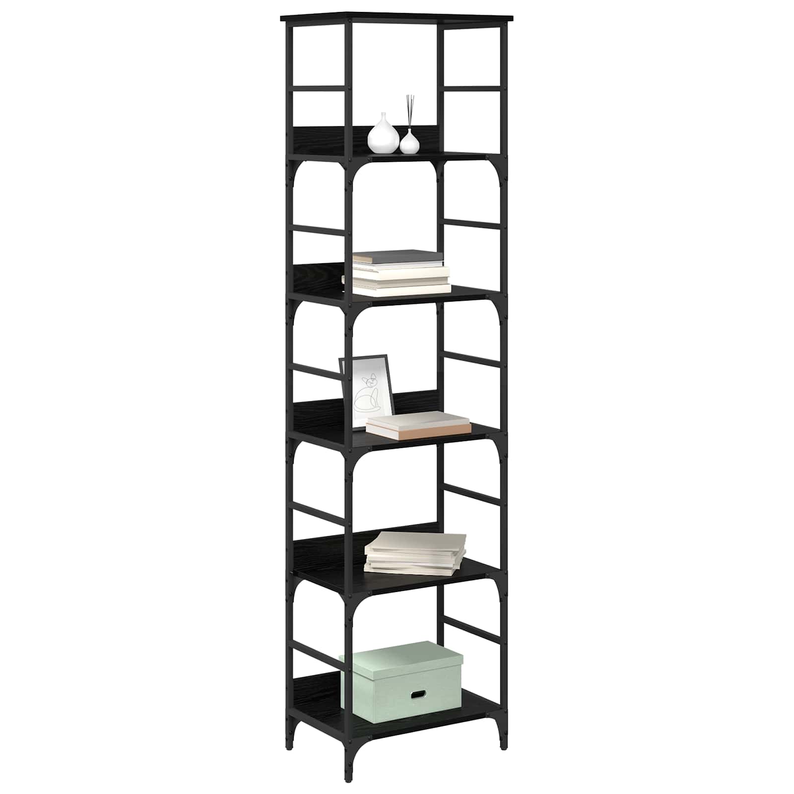 Étagère Chêne noir 50 x 33 x 188,5 cm Bois d'ingénierie - XIOS