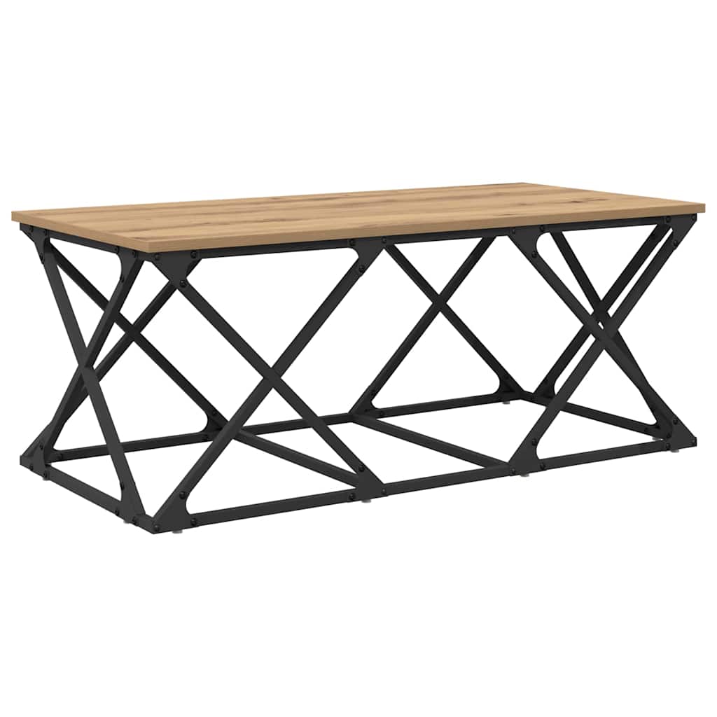 Table basse chêne artisanal 100 x 49 x 40 cm Bois d'ingénierie - XIOS