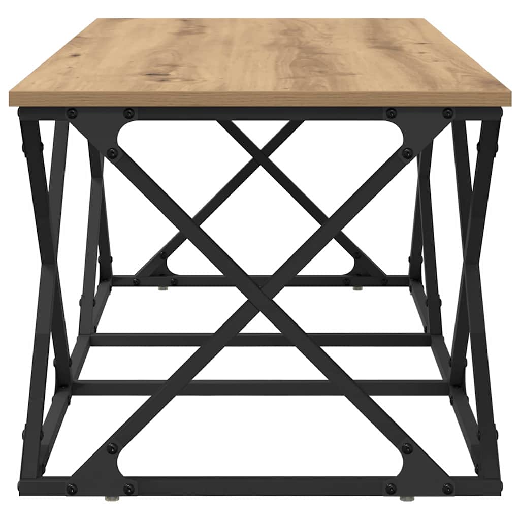 Table basse chêne artisanal 100 x 49 x 40 cm Bois d'ingénierie - XIOS