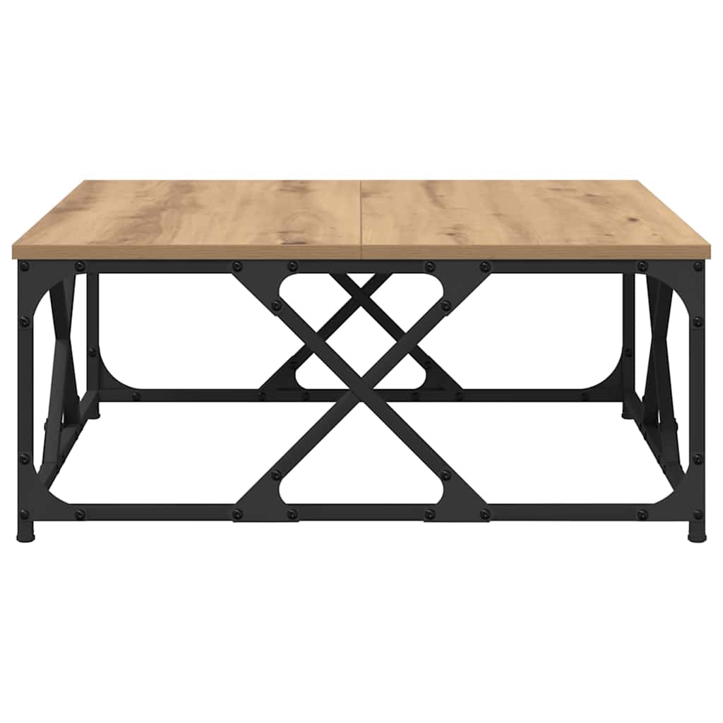 Table basse chêne artisanal 70 x 70 x 30 cm Bois d'ingénierie - XIOS