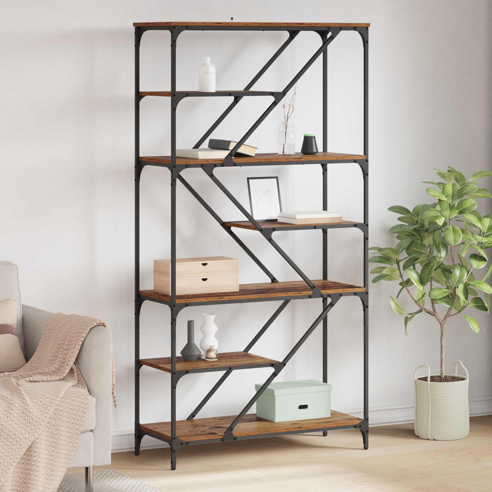 Étagère Bois Ancien 91 x 36 x 176 cm Bois d'ingénierie - XIOS