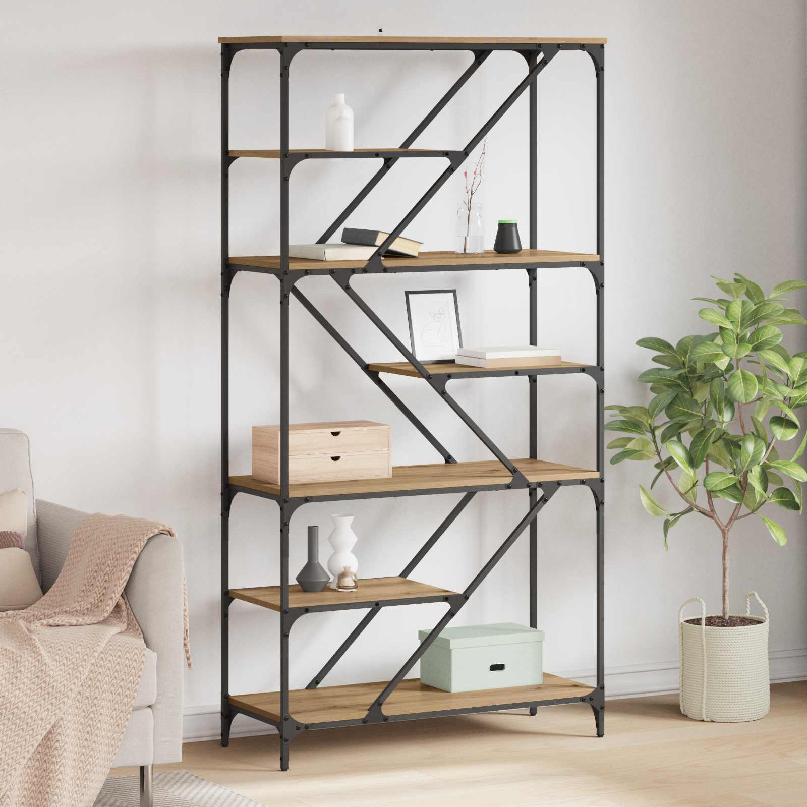 Étagère Chêne artisanal 91 x 36 x 176 cm Bois d'ingénierie - XIOS
