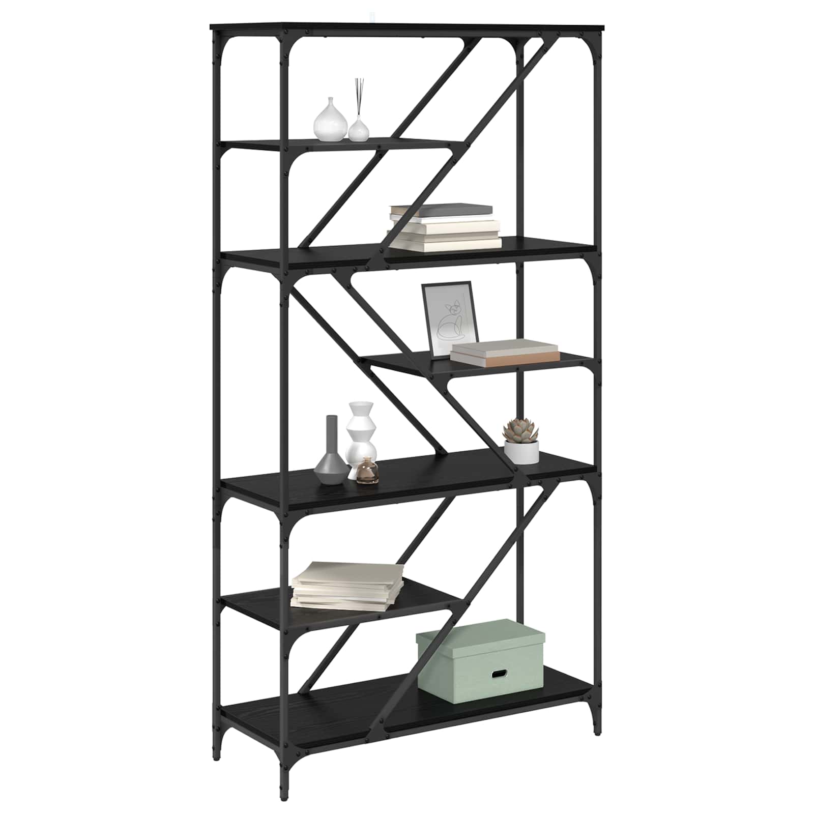 Étagère Chêne noir 91 x 36 x 176 cm Bois d'ingénierie - XIOS