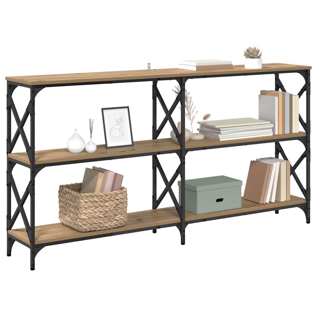 Table console chêne artisanal 156 x 28 x 80,5 cm - XIOS