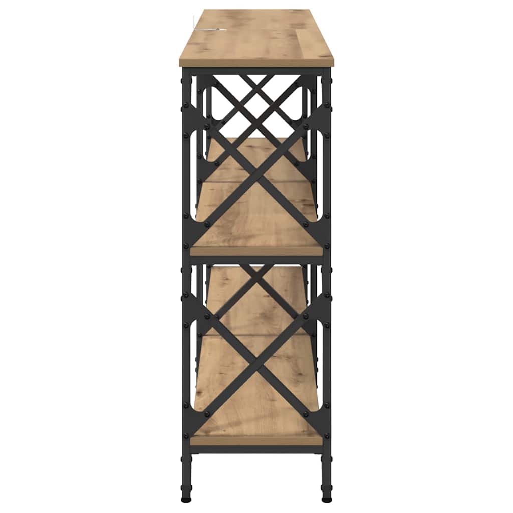 Table console chêne artisanal 156 x 28 x 80,5 cm - XIOS