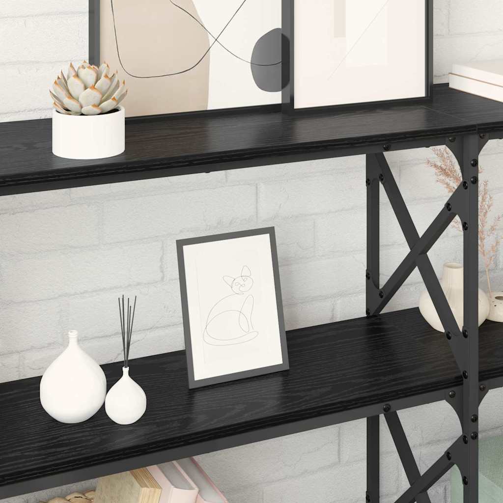 Table console Chêne noir 156 x 28 x 80,5 cm Bois d'ingénierie - XIOS