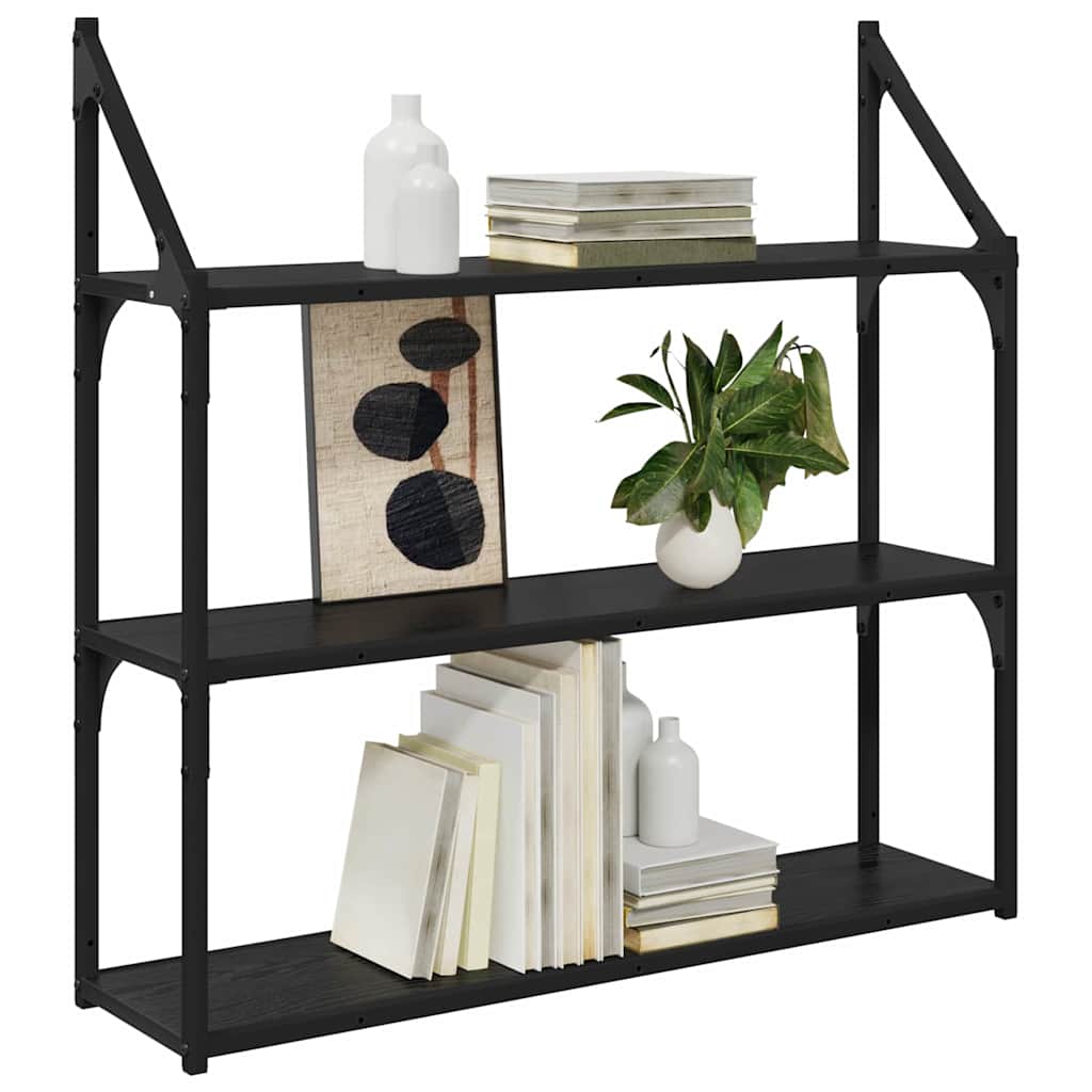 Étagère Murale Chêne noir 80 x 21 x 78,5 cm Bois d'ingénierie - XIOS