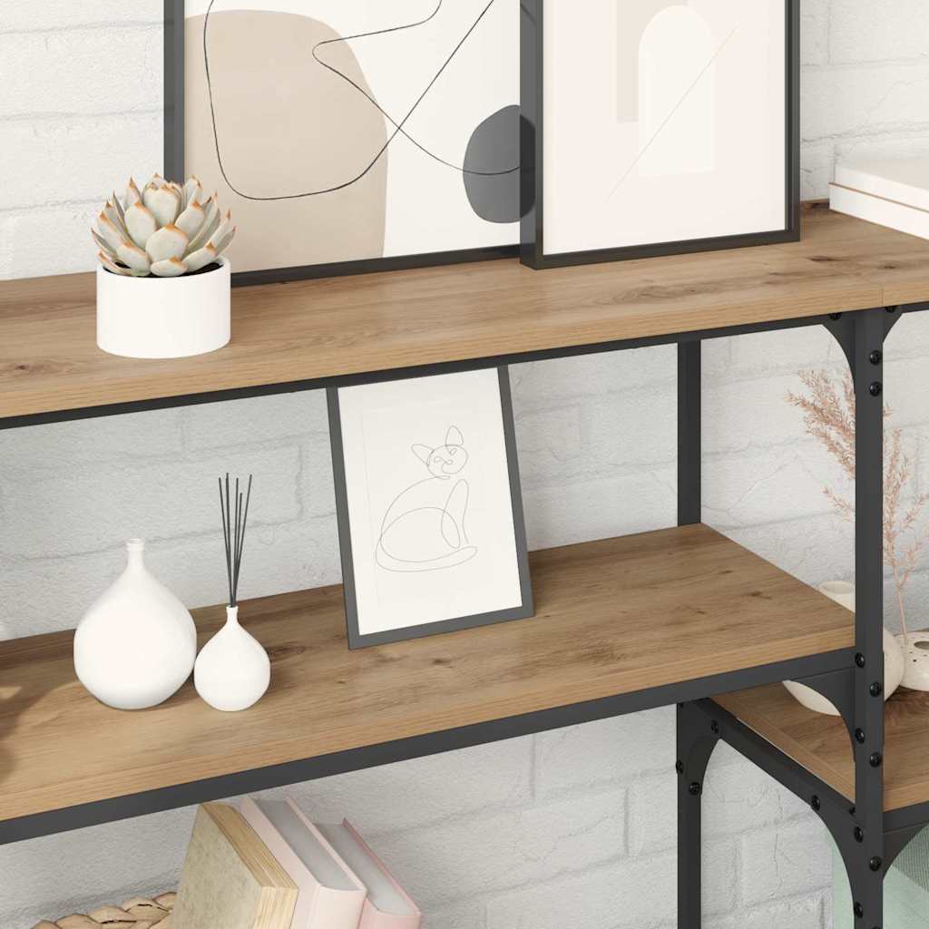 Table console avec étagère chêne artisanal 150 x 29 x 76,5 cm - XIOS