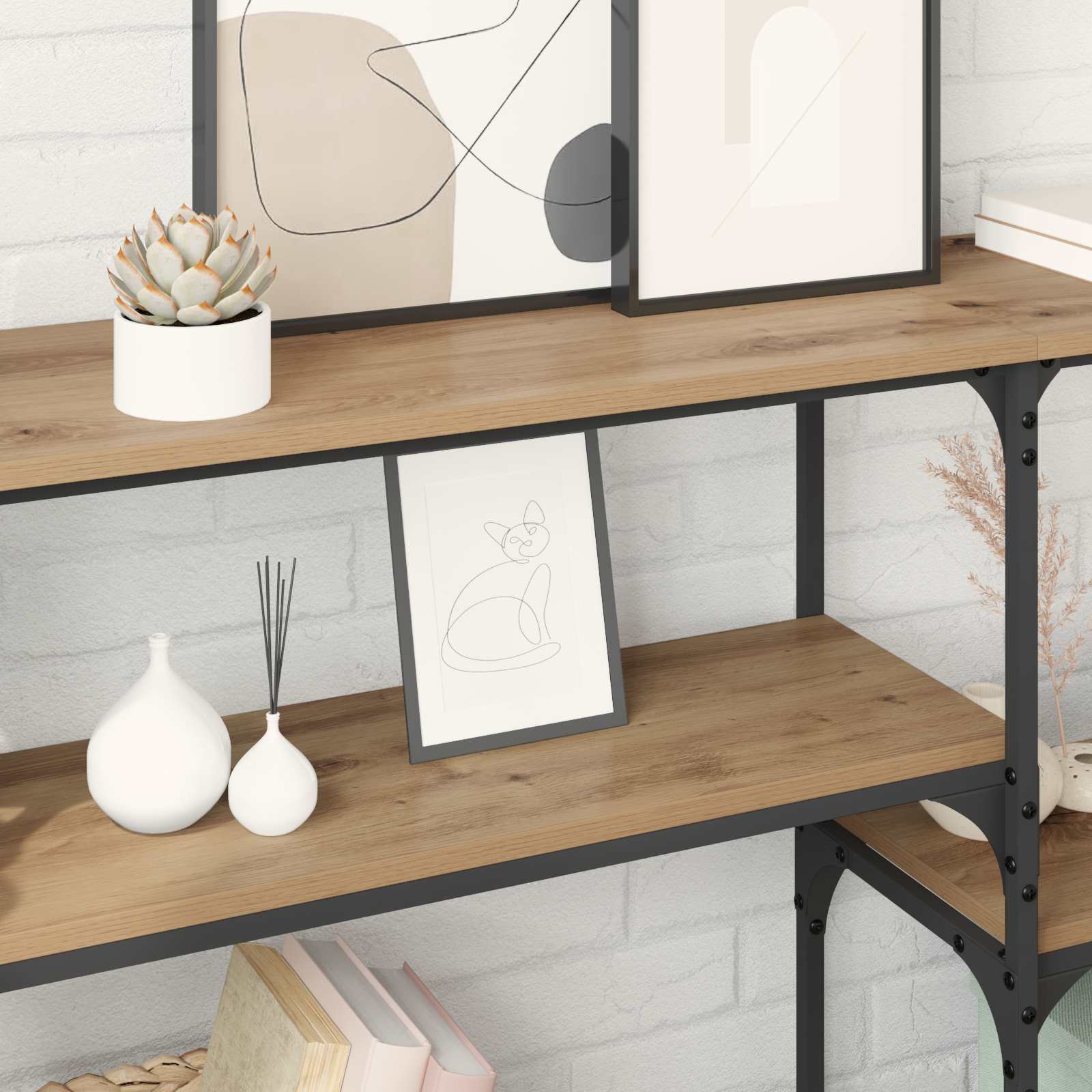 Table console Chêne artisanal 150 x 29 x 76,5 cm - XIOS